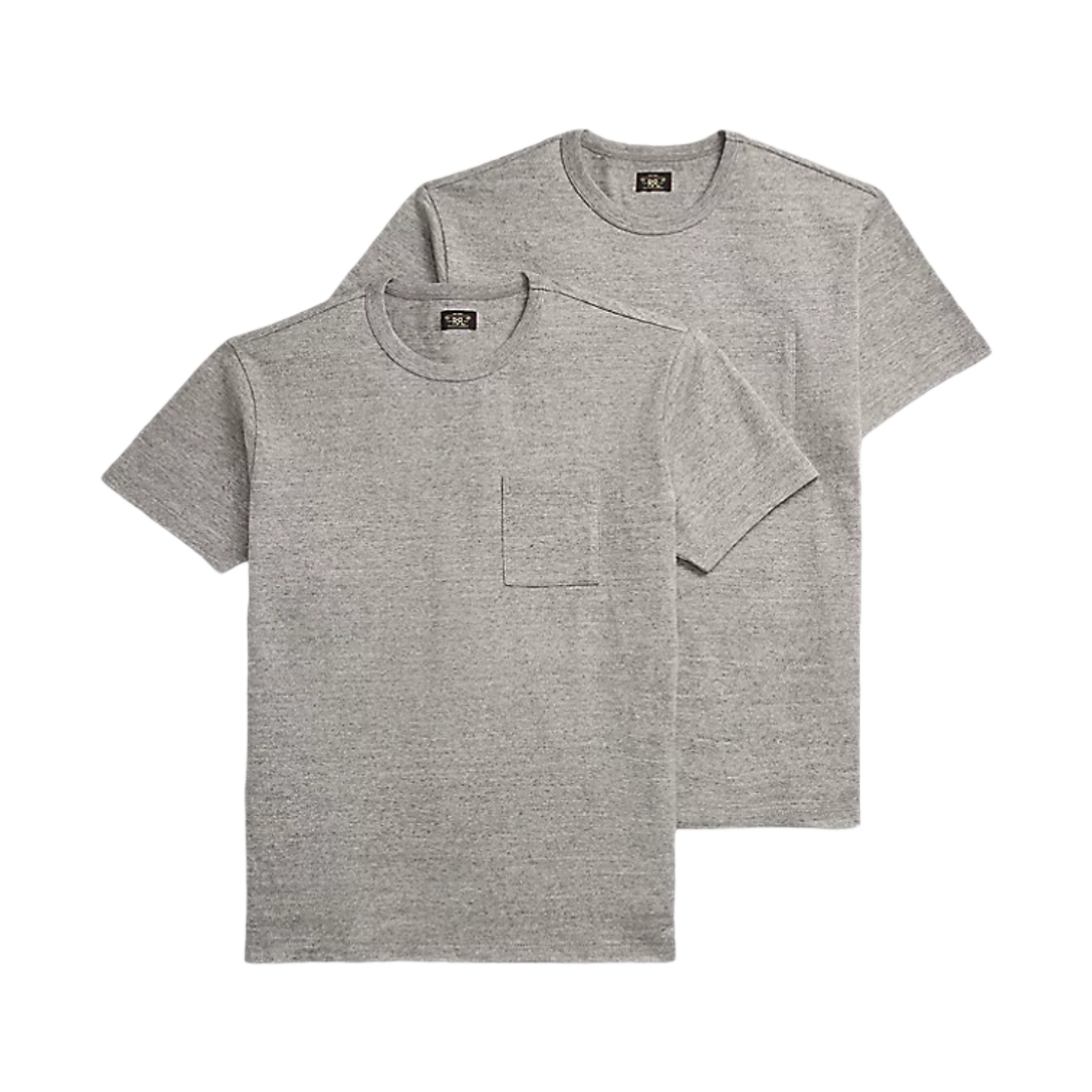 644701 Double RL Garment Dye Pocket T-Shirt Grey Heather (2 Pack)