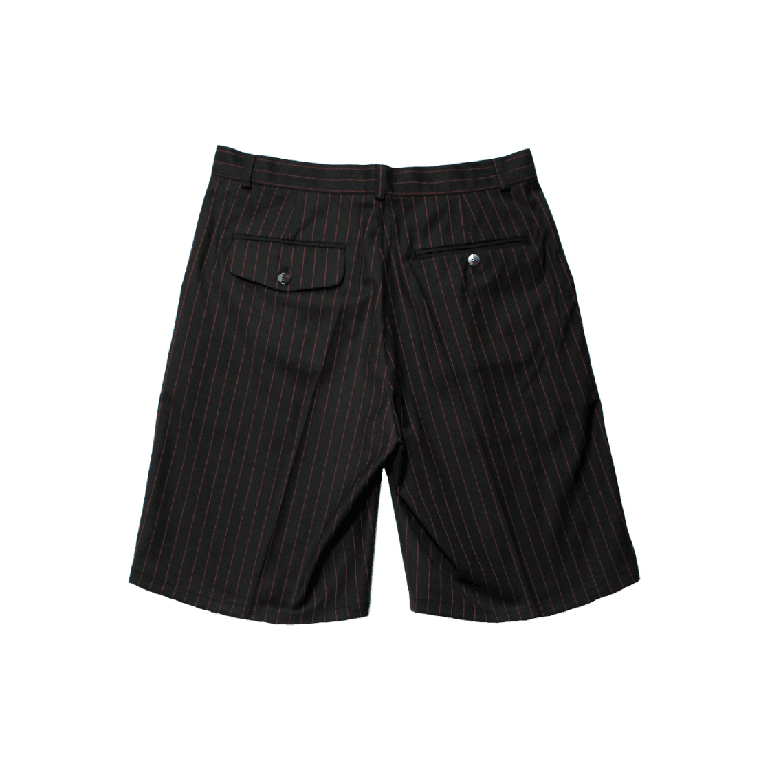 산시 와이드 레그 버뮤다 쇼츠 레드 핀스트라이프(SANSI Wide Leg Bermuda Shorts Red Pinstripes) - 2