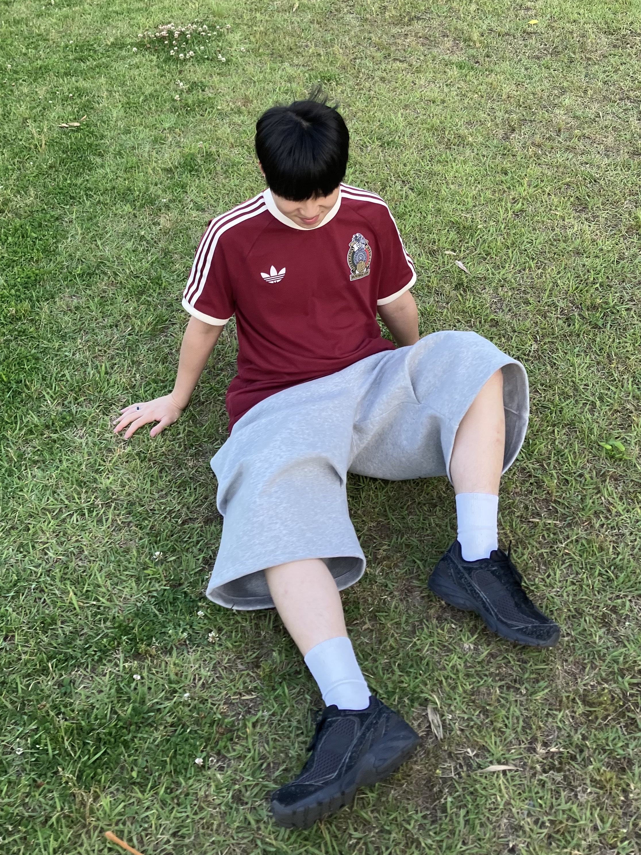Nonnod Scuba Shorts Grey, Adidas Mexico Adicolor 3S T-Shirt Noble Maroon - US Sizing 착용 스타일