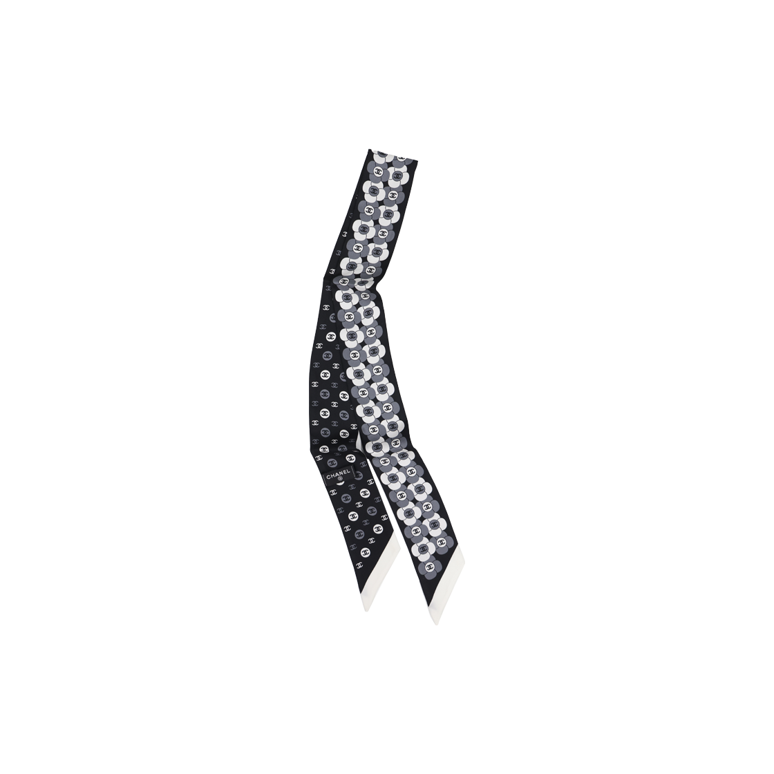 IT2NFQLIW9RS [A등급] Chanel Vintage Twilly Scarf in Black Silk - #2