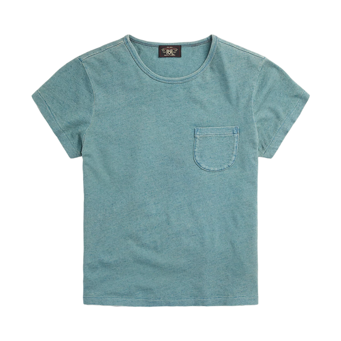 648704 Double RL Cotton Linen Pocket T-Shirt Washed Indigo