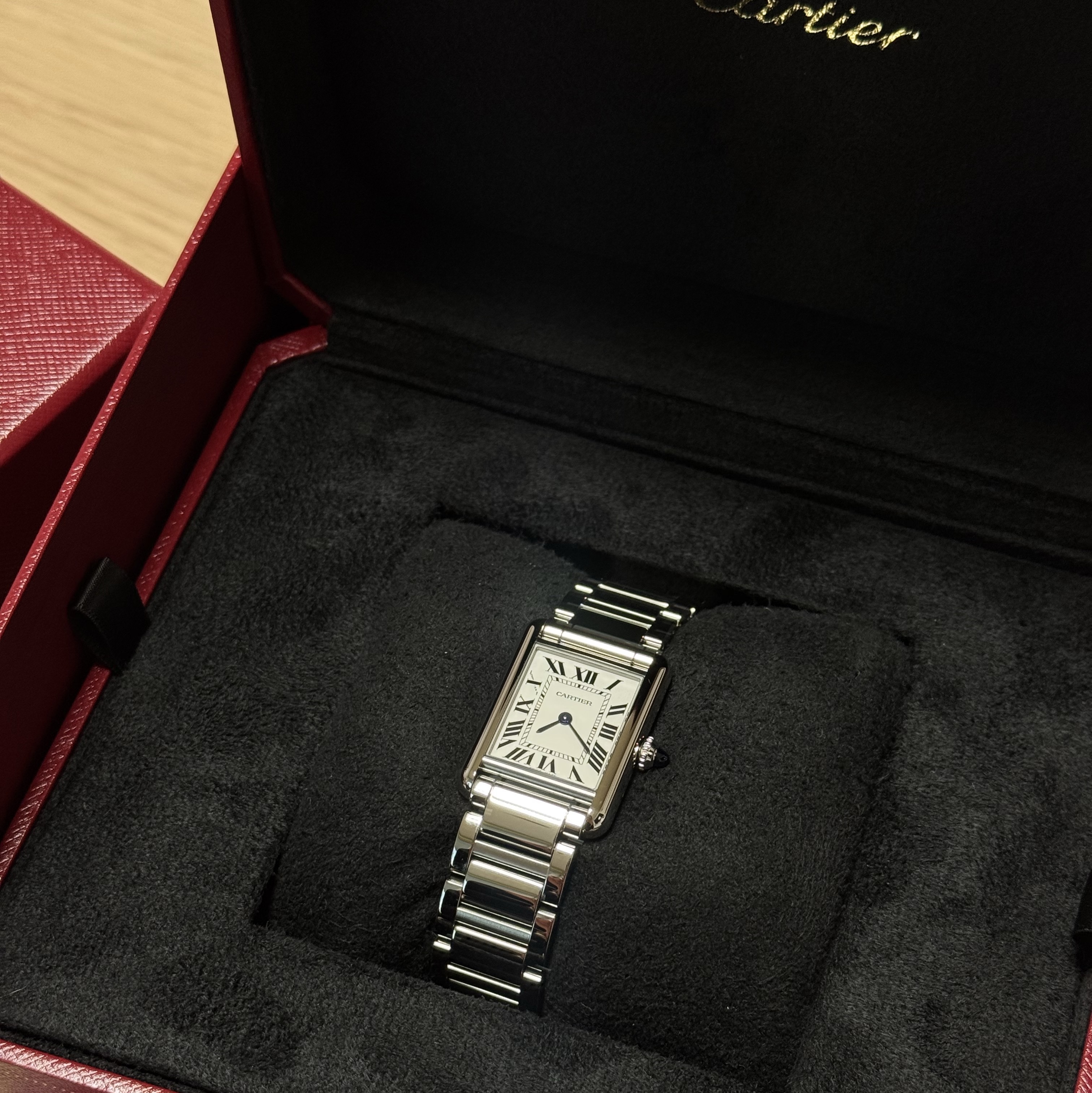 Cartier Tank Must Watch Small Quartz Steel Bracelet Steel 착용 스타일 - 1