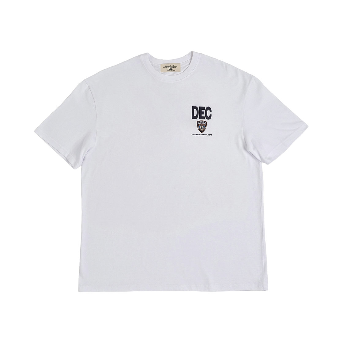 디셈버텐 폴리스 디티피 숏슬리브 오버사이즈 티셔츠 화이트(December Ten Police DTP Short Sleeve Oversized T-Shirt White)