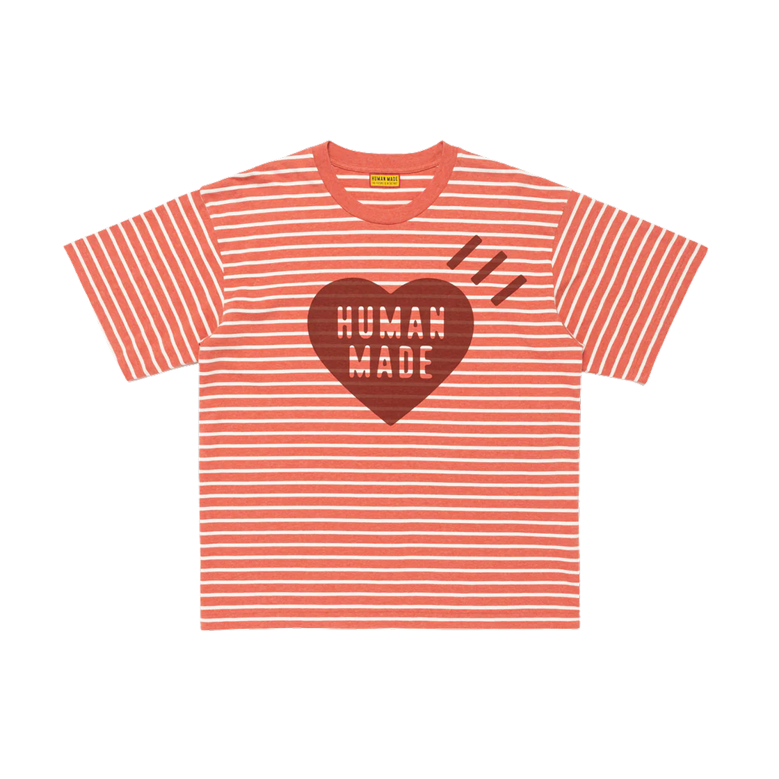 HM29CS031 Human Made Heart Striped T-Shirt Red