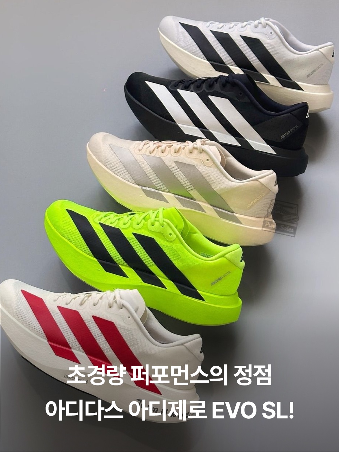 Adidas Adizero EVO SL Lucid Lemon Core Black, Adidas Adizero EVO SL Cloud White Core Black 착용 스타일 - 2