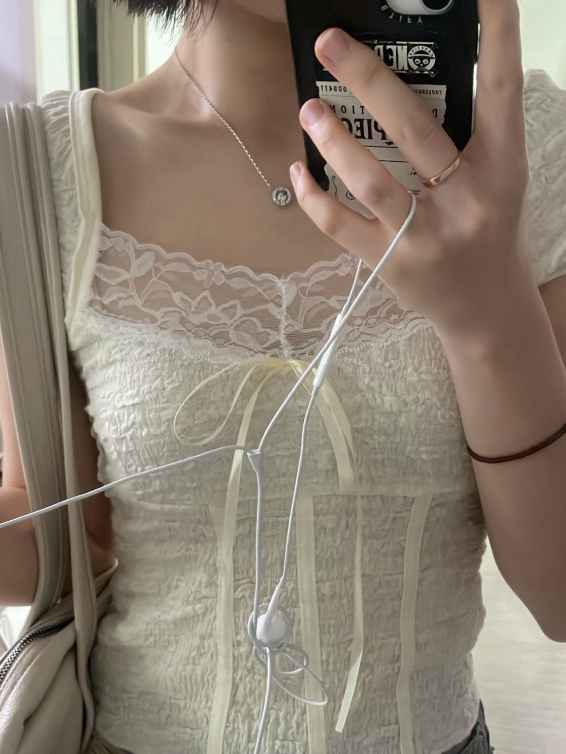 (W) Swarovski Sparkling Dance Necklace White Rhodium Plated 착용 스타일