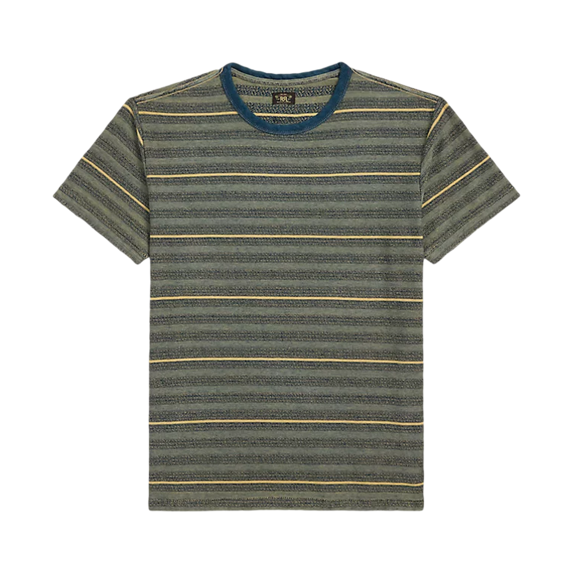더블알엘 인디고 스트라이프 자카드 티셔츠 크림 멀티(Double RL Indigo Striped Jacquard T-Shirt Cream Multi) - 1