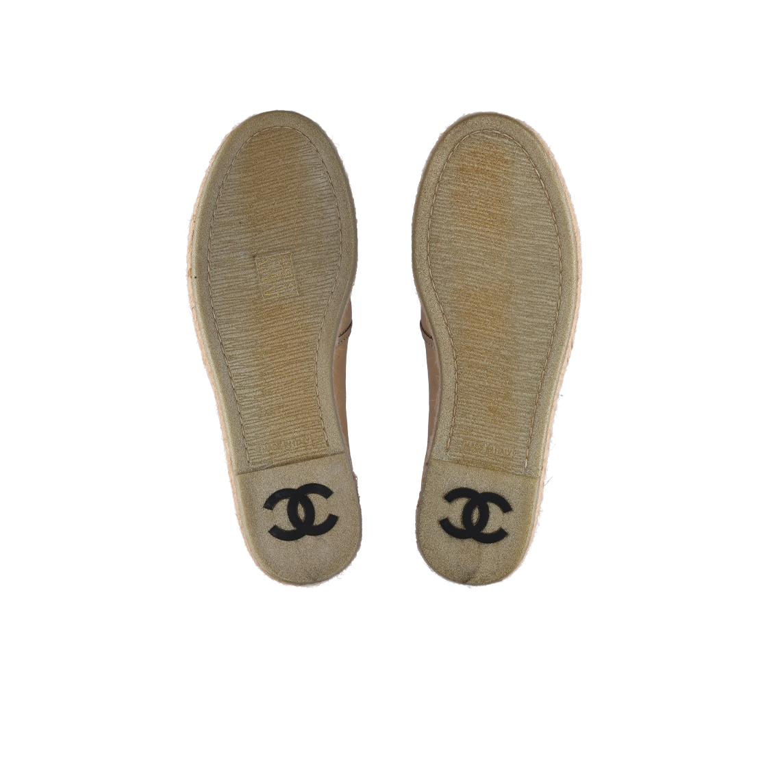 ITFNTHJC7DKL Chanel Espadrille Flat Shoes in Gold Leather, Size 36 - #4