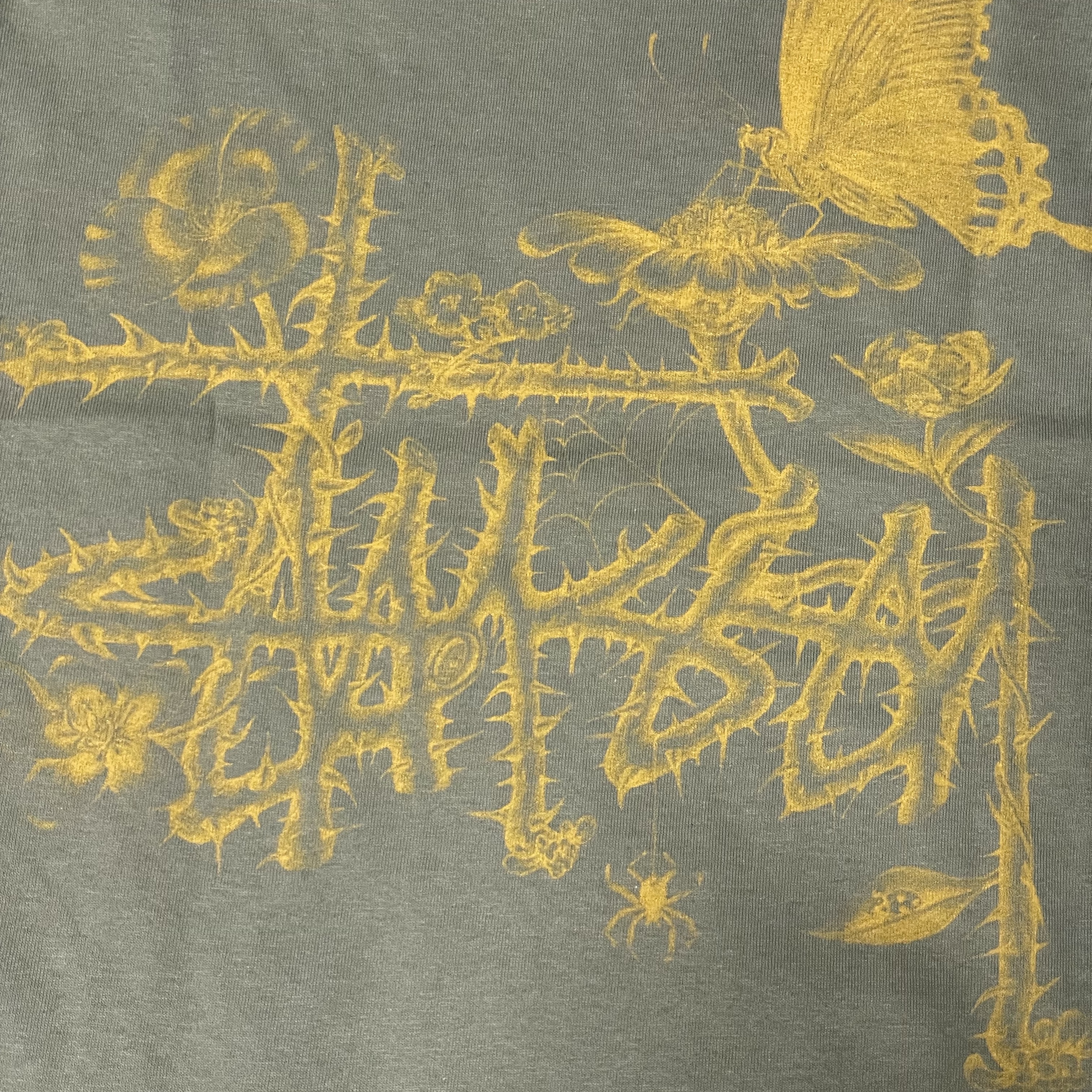 Stussy In Bloom T-Shirt White, Stussy In Bloom T-Shirt Olive 착용 스타일 - 2