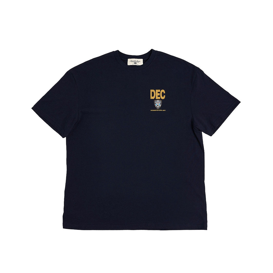 25SS12 December Ten Police DTP Short Sleeve Oversized T-Shirt Navy