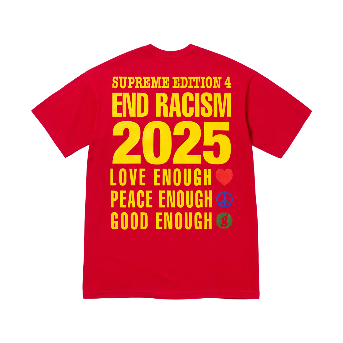 슈프림 x 굿이너프 엔드 레이시즘 티셔츠 레드 - 25SS(Supreme x GOODENOUGH End Racism T-Shirt Red - 25SS) - 2