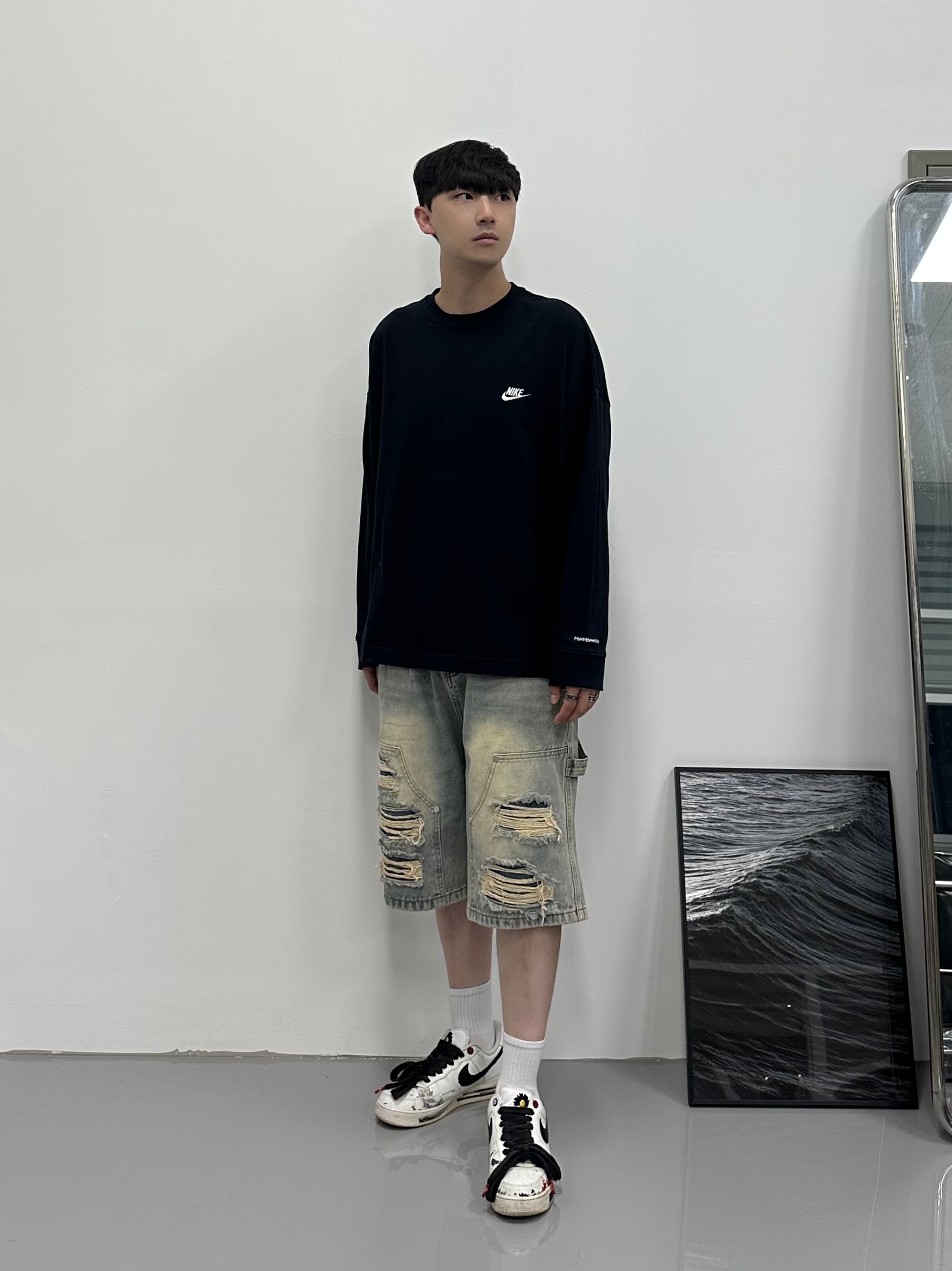 Nike x Peaceminusone Air Force 1 Low Para-Noise 2.0 착용 스타일 - 1