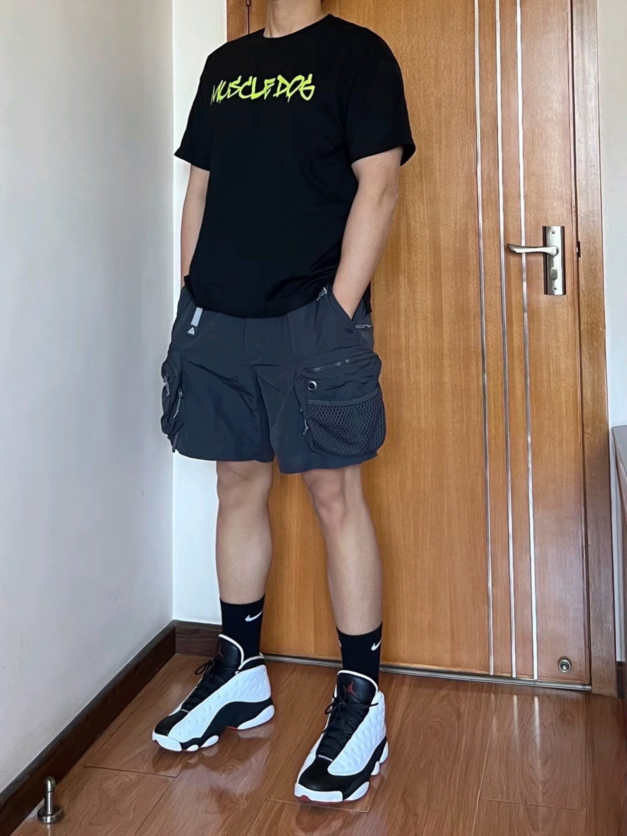 Nike ACG Snowgrass Cargo Shorts Black - Asia 착용 스타일