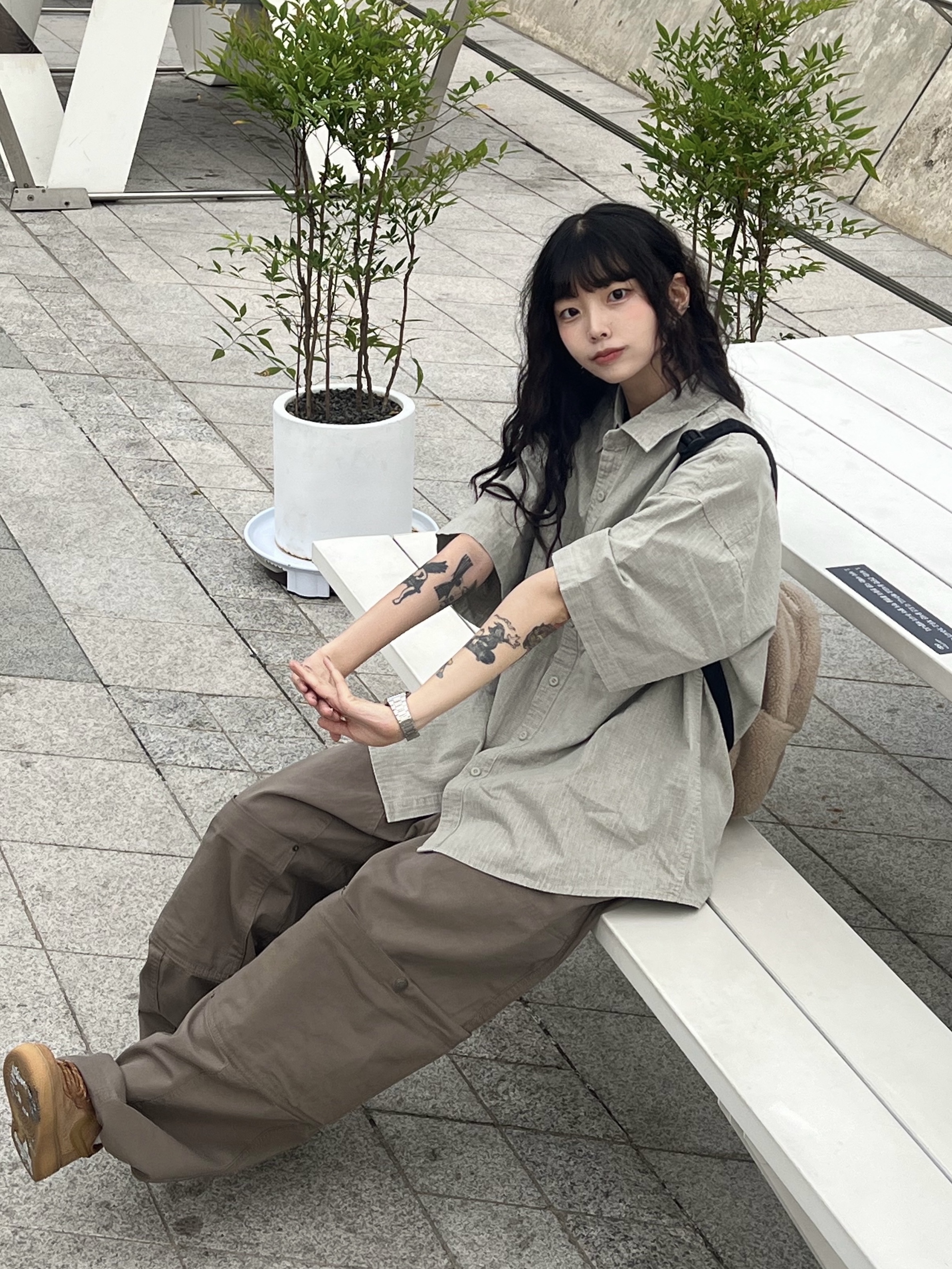 Nike Air Force 1 '07 WB Flax, Casio A-158WA-1 착용 스타일 - 2