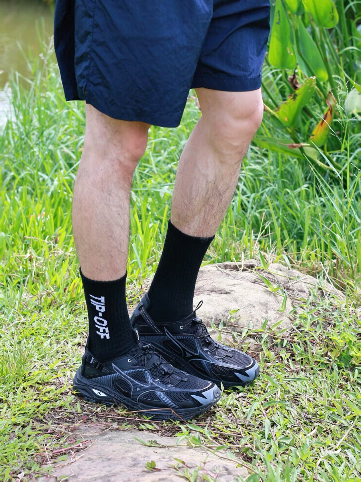 Mizuno Racer Trail SE Black 착용 스타일