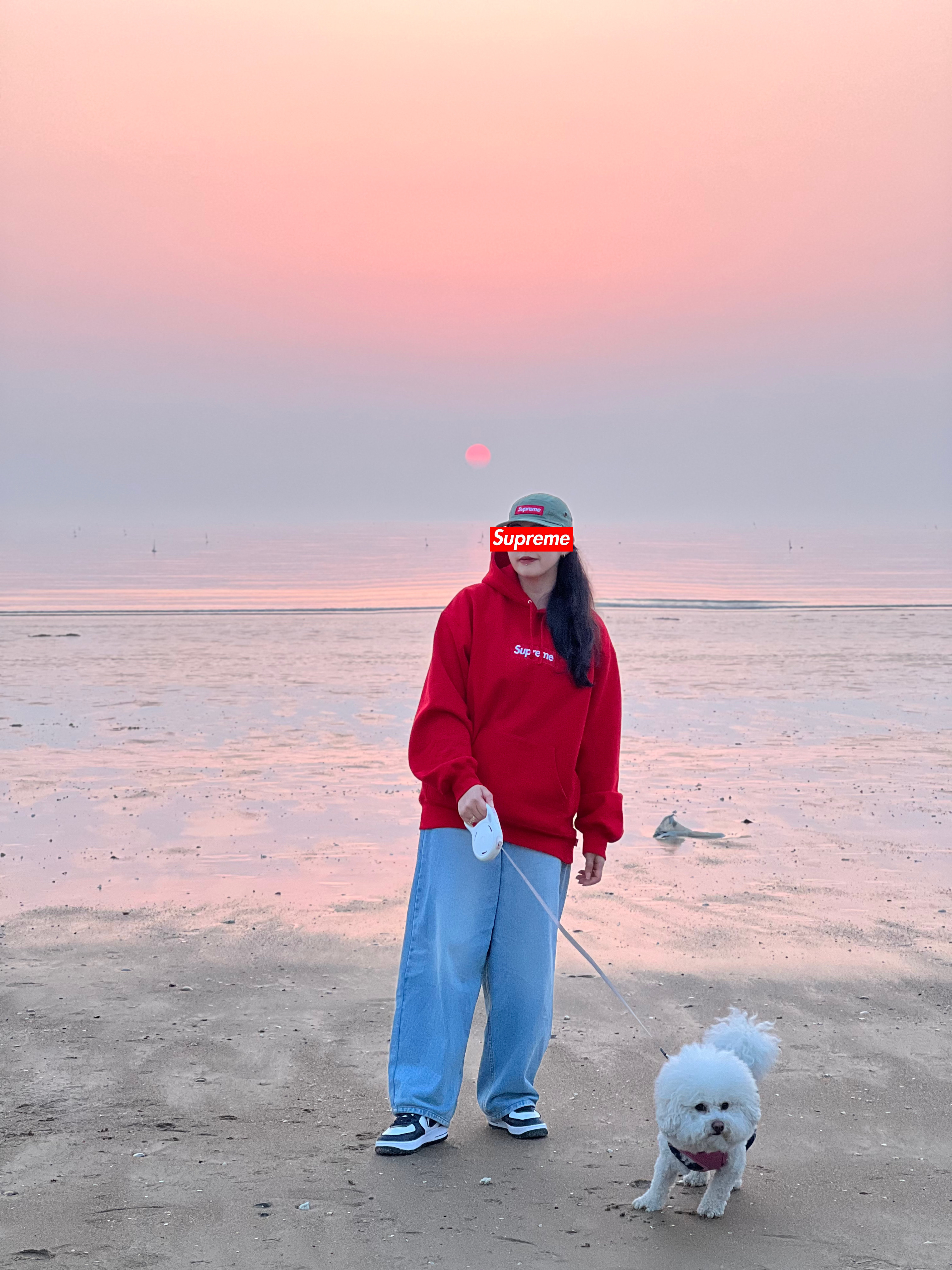 Supreme Box Logo Hooded Sweatshirt Red - 23FW, Supreme Box Logo Hooded Sweatshirt Blue - 23FW 착용 스타일 - 2