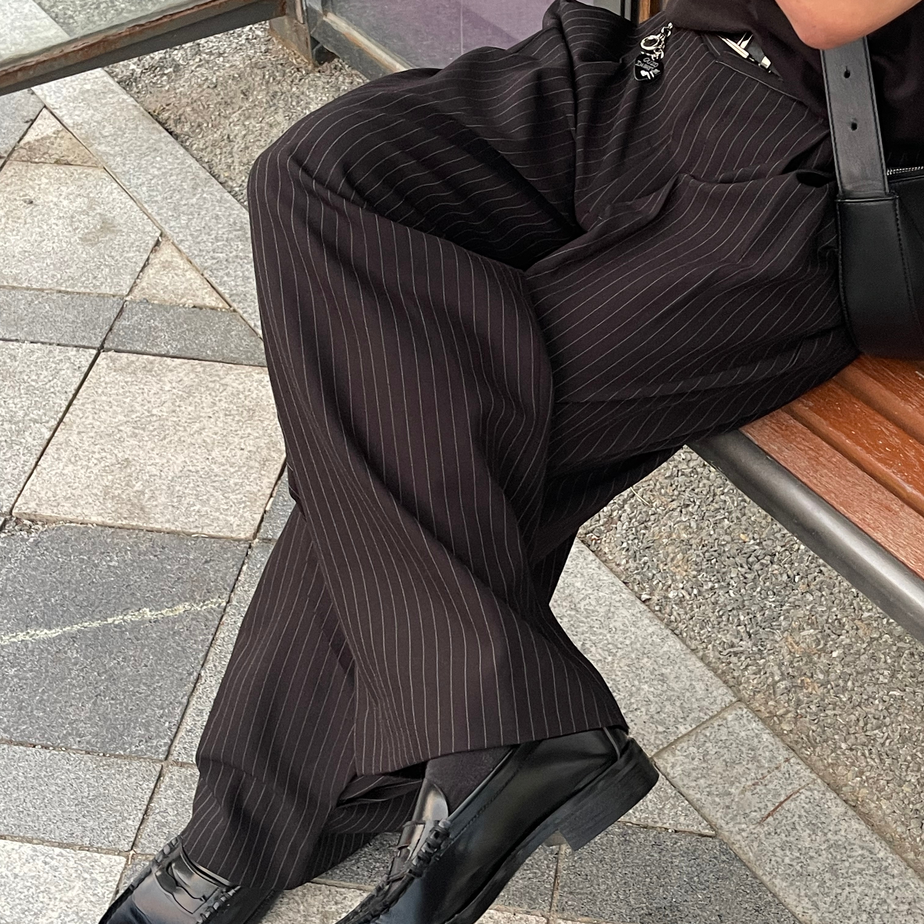 Haruta HS-6550 Penny Loafer Black 착용 스타일