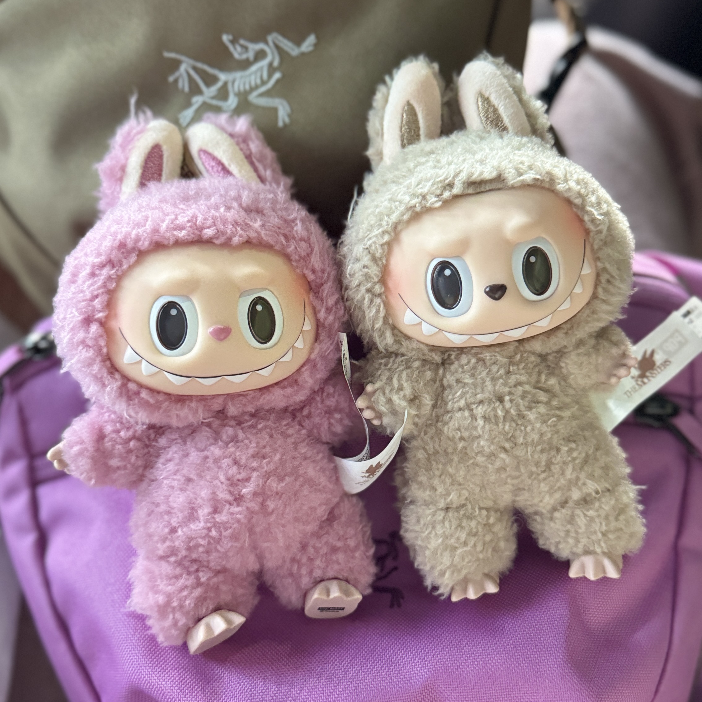 Pop Mart Labubu The Monsters Labubu Tasty Macarons Series Lyche Berry Keyring (Opened Case), Pop Mart Labubu The Monsters Labubu Tasty Macarons Series Toffe Keyring (Opened Case) 착용 스타일