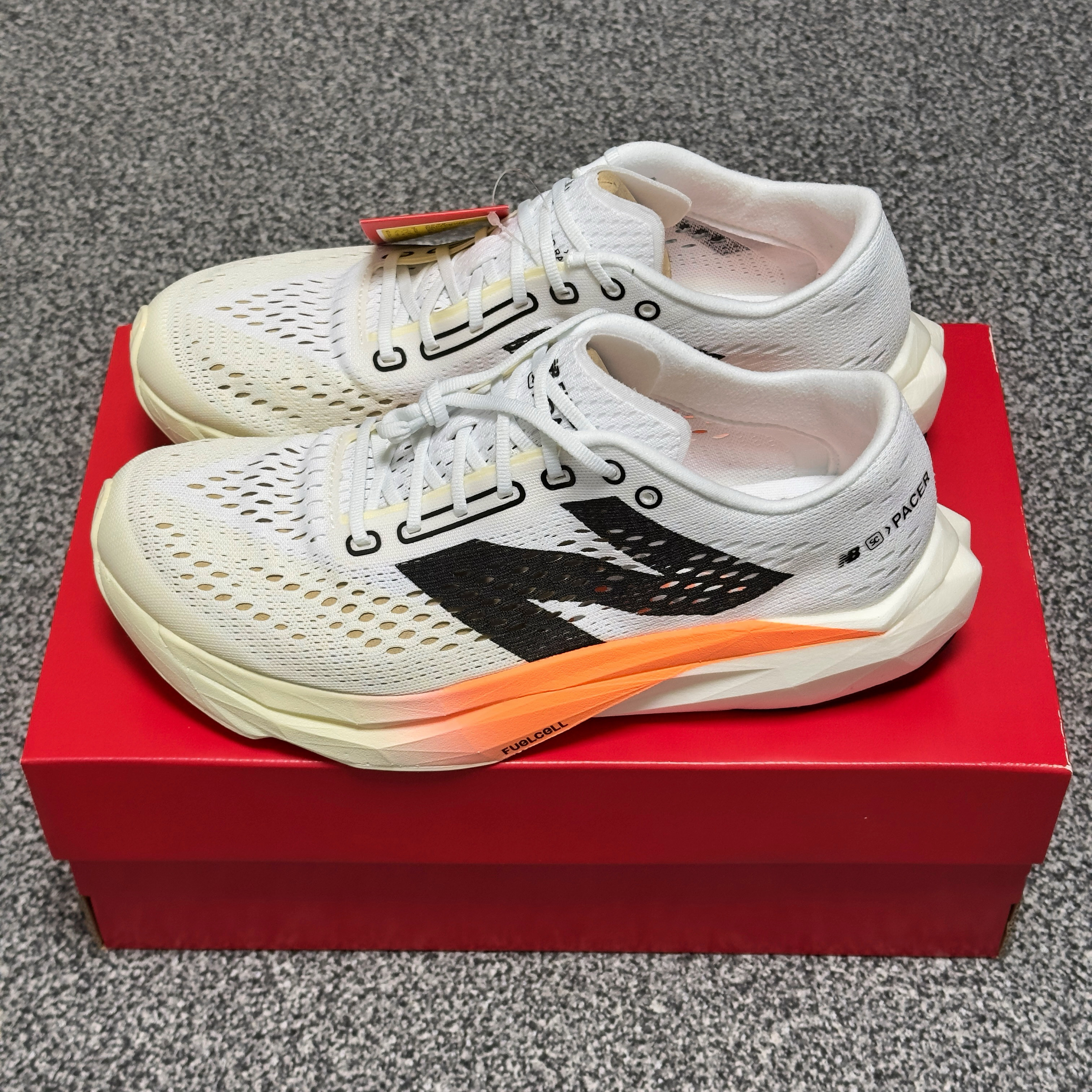 New Balance Fuelcell SC Pacer v2 Ivory - D Standard 착용 스타일