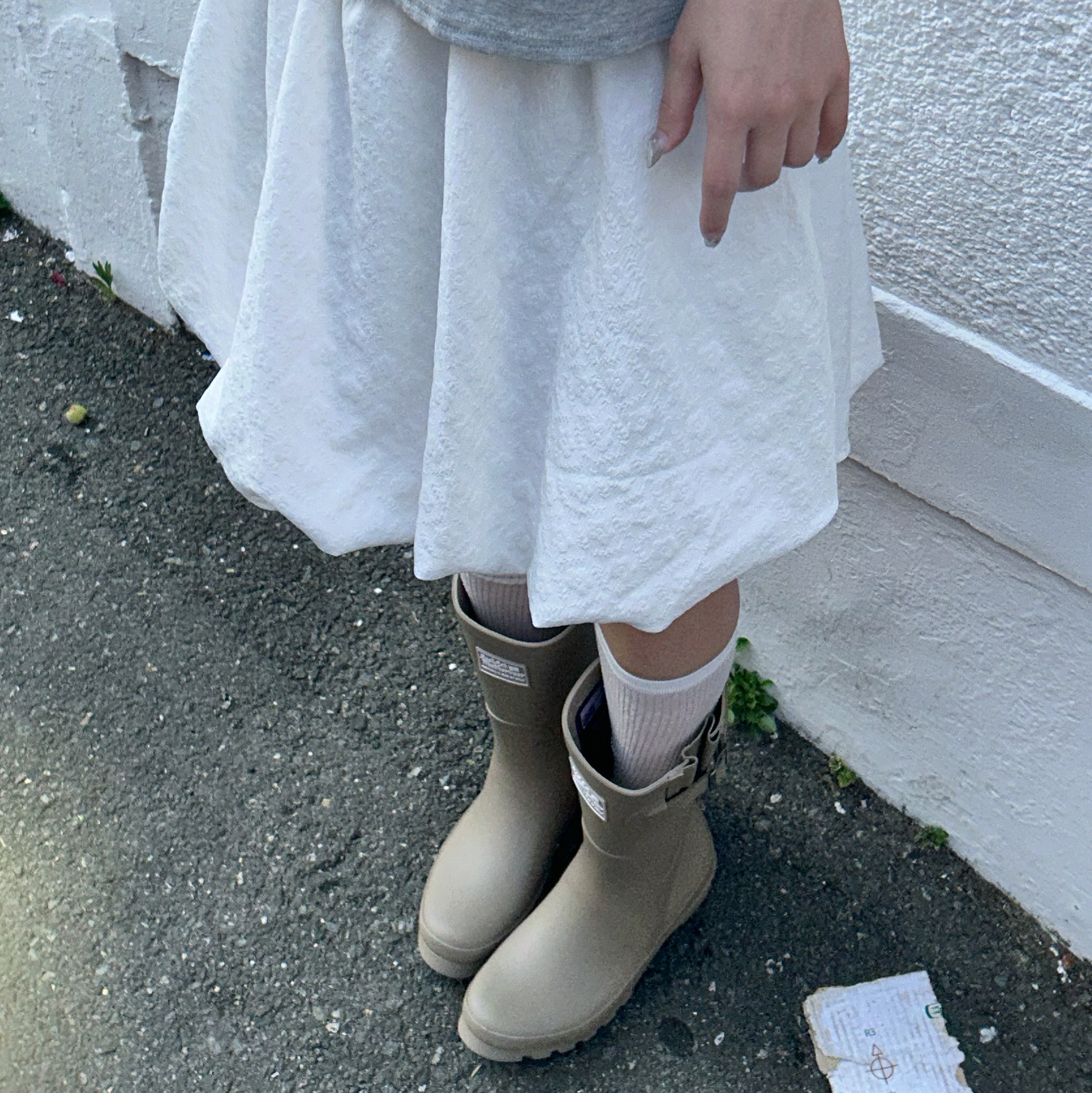 (W) Rockfishweatherwear Original Short Rain Boots Cocoa 착용 스타일 - 4