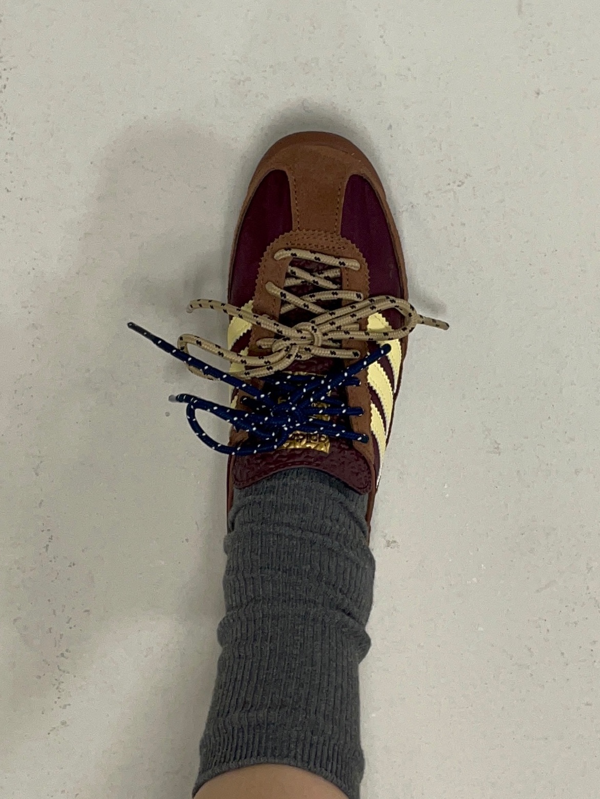 (W) Adidas SL 72 OG Maroon Almost Yellow 착용 스타일