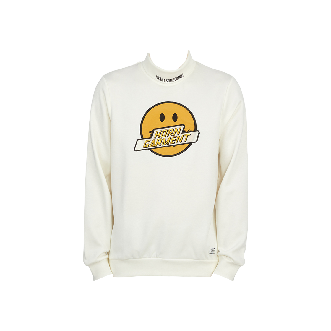 HCM-2C-AA55 Horn Garment Golf Wear Mockneck Sweatshirt Ivory