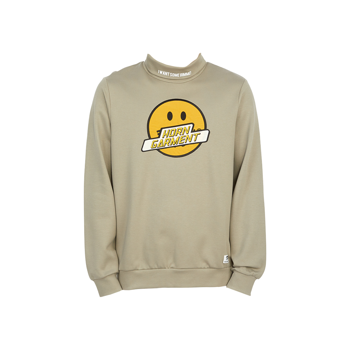 HCM-2C-AA55 Horn Garment Golf Wear Mockneck Sweatshirt Beige