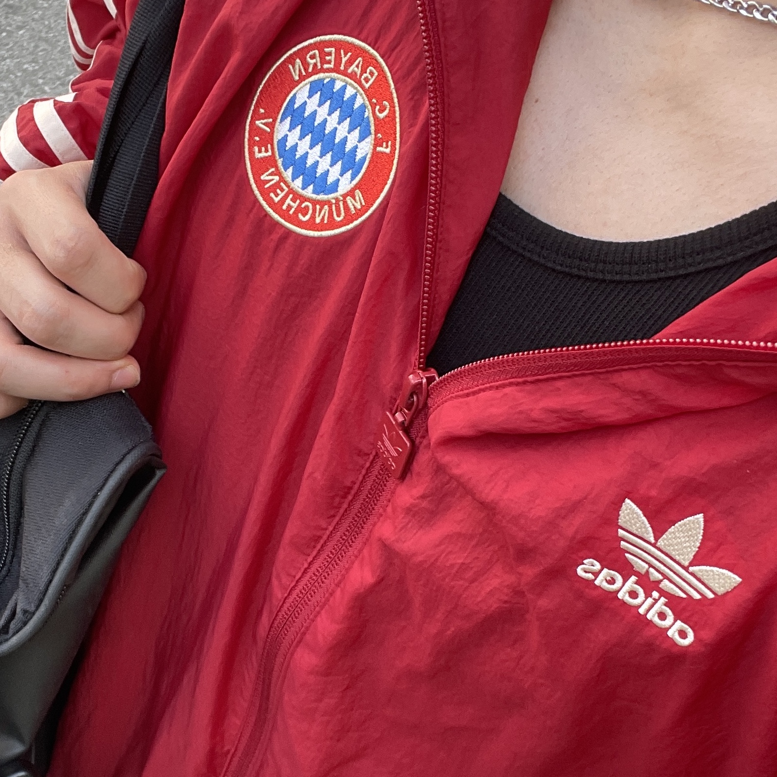 Adidas Bayern Munchen Originals Track Top Active Maroon - KR Sizing 착용 스타일