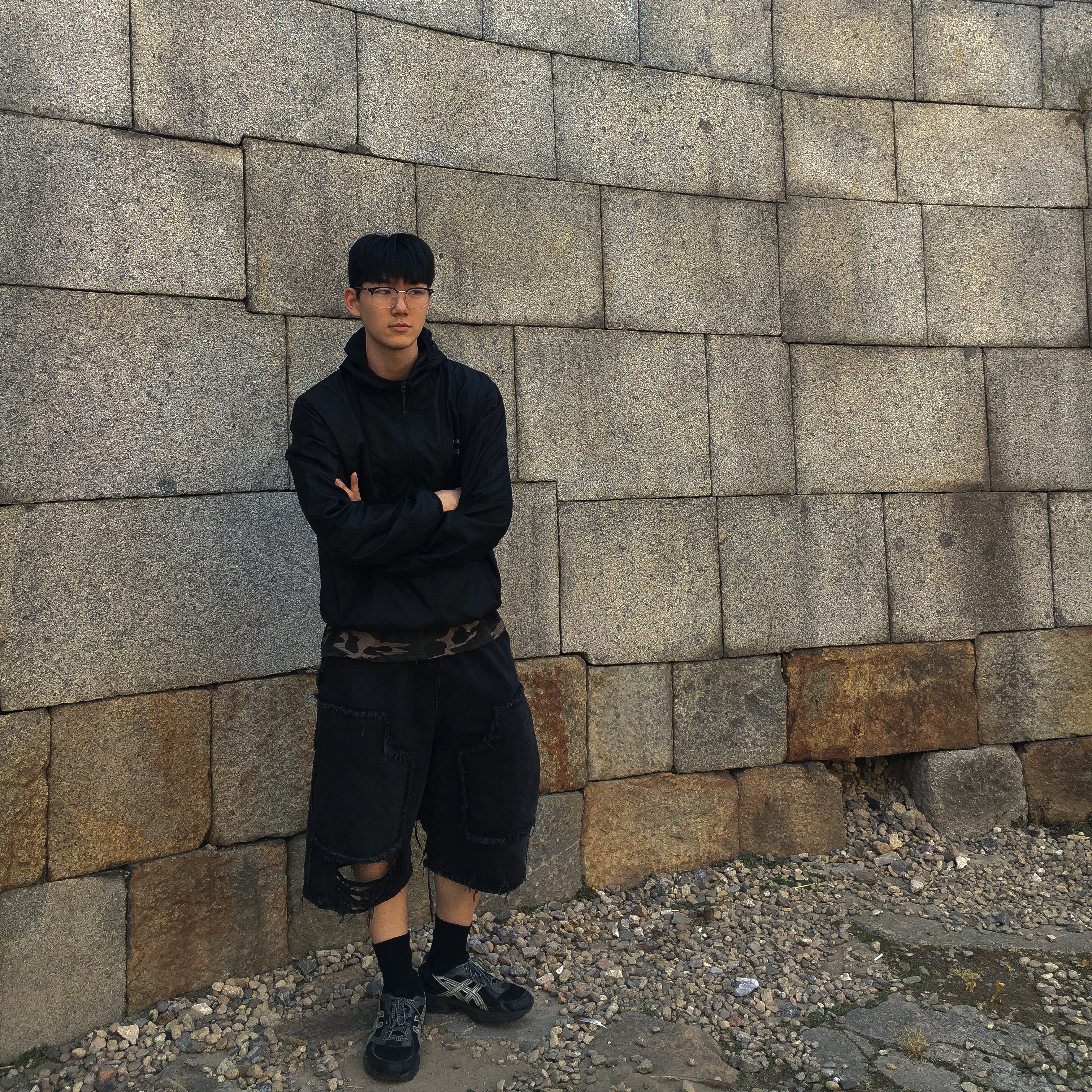 IAB Studio Ripstop Wind Jacket Black, Asics Gel-1130 Black Glacier Grey - Folder Exclusive 착용 스타일