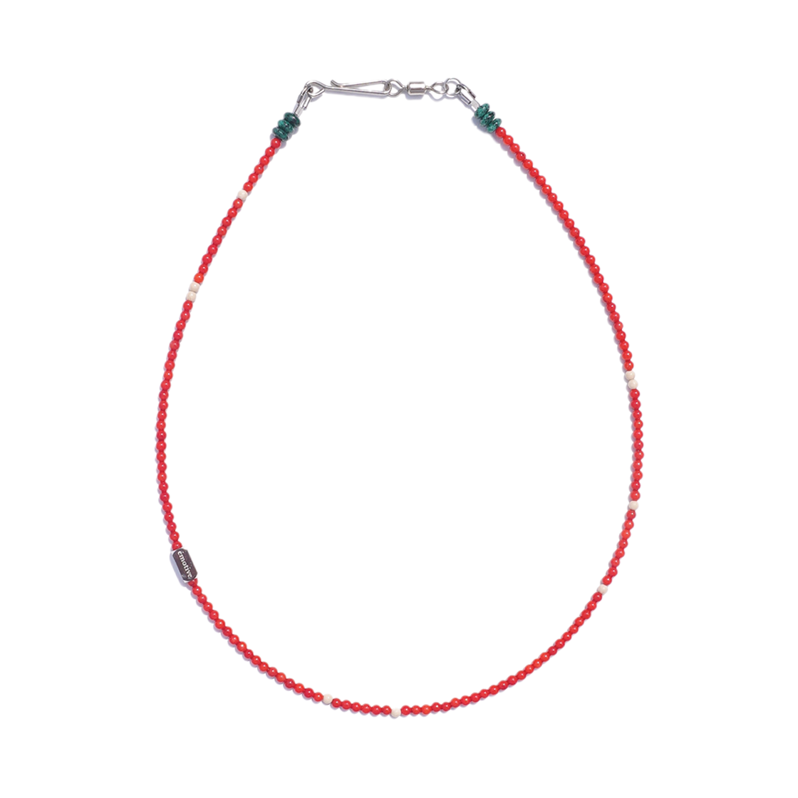 이모티브 레드 코랄 그린 목걸이(Emotive red coral green necklace)