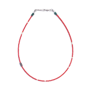 Emotive red coral green necklace