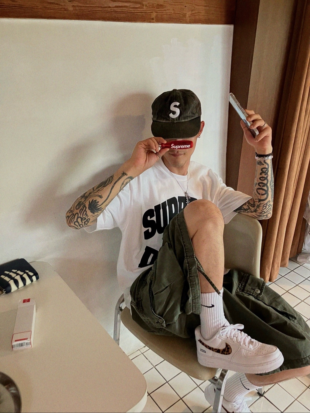 Nike x Supreme x GOODENOUGH Air Force 1 Low White - 25SS, Supreme x PB Swiss Tools Screwdriver Red - 25SS 착용 스타일