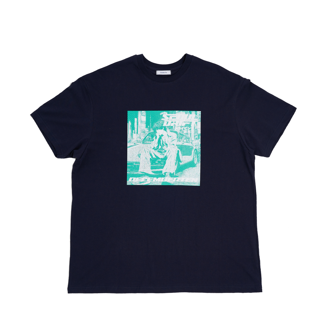 D24FT02 December Ten Seoul Drift T-Shirt Navy