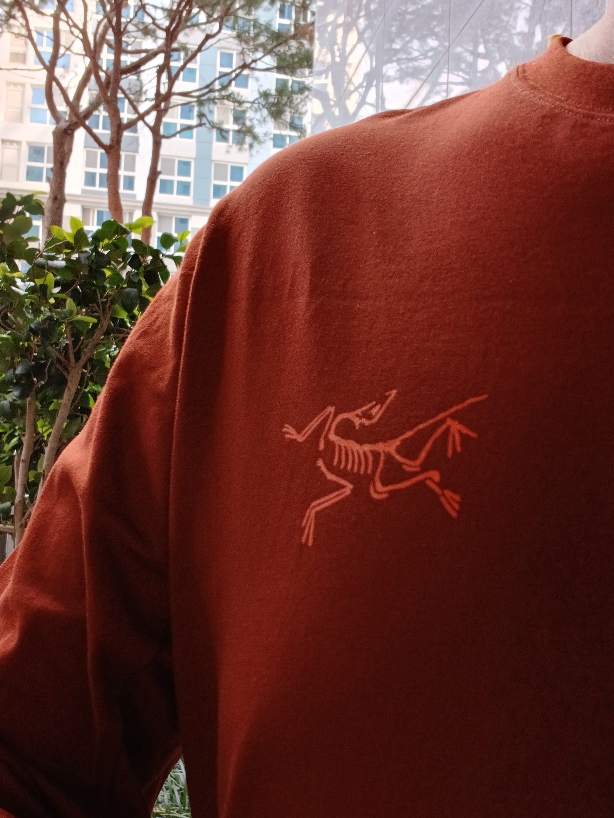 Arc'teryx Arc'Multi Bird Logo LS T-Shirt Sequoia Solaris, Arc'teryx Rampart Shorts 9 Inch Black 착용 스타일 - 6