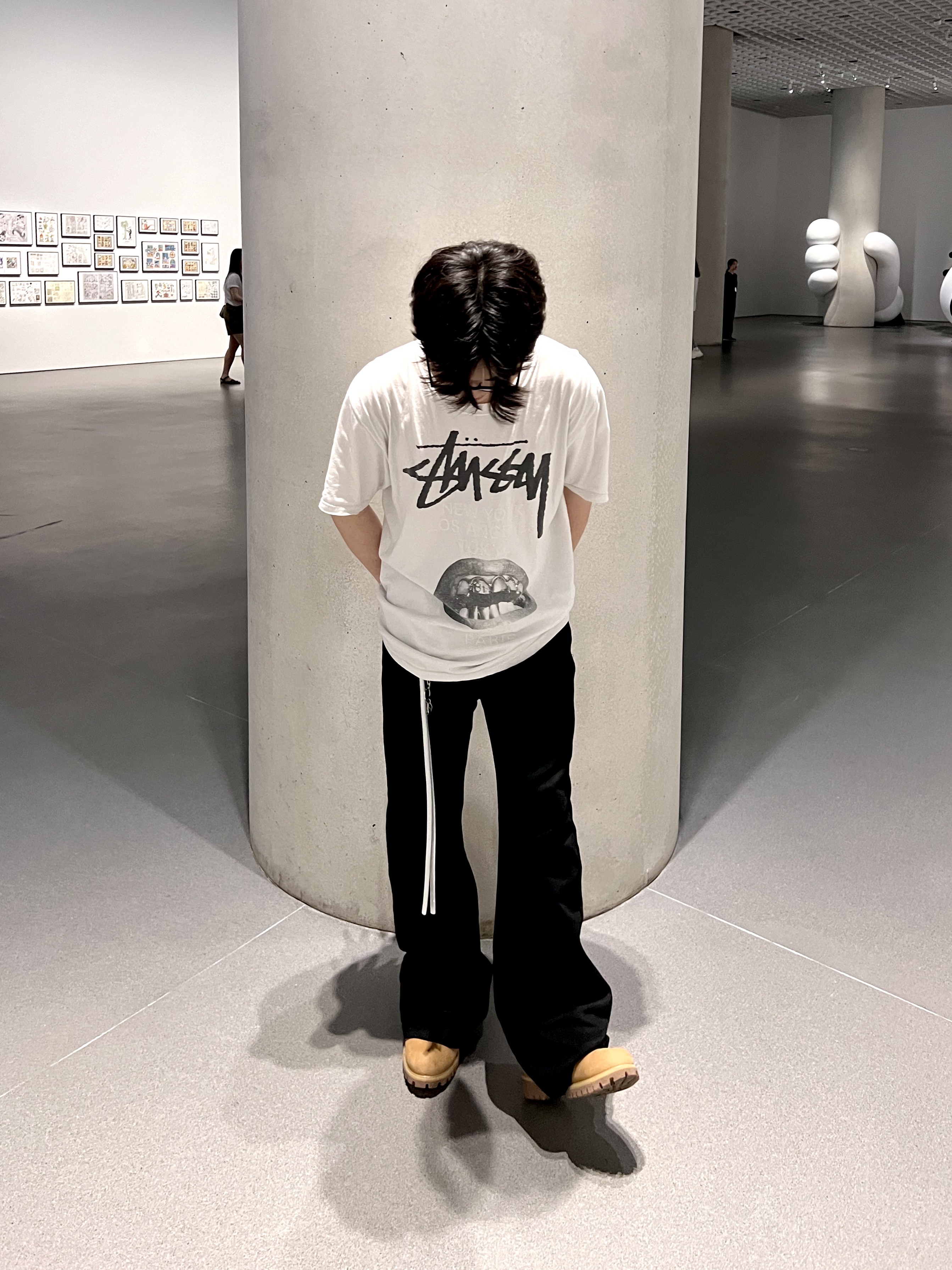 Timberland Premium 6 inch Waterproof Boot Wheat Nubuck - Wide, Stussy x Rick Owens 40 WT T-Shirt 착용 스타일 - 1