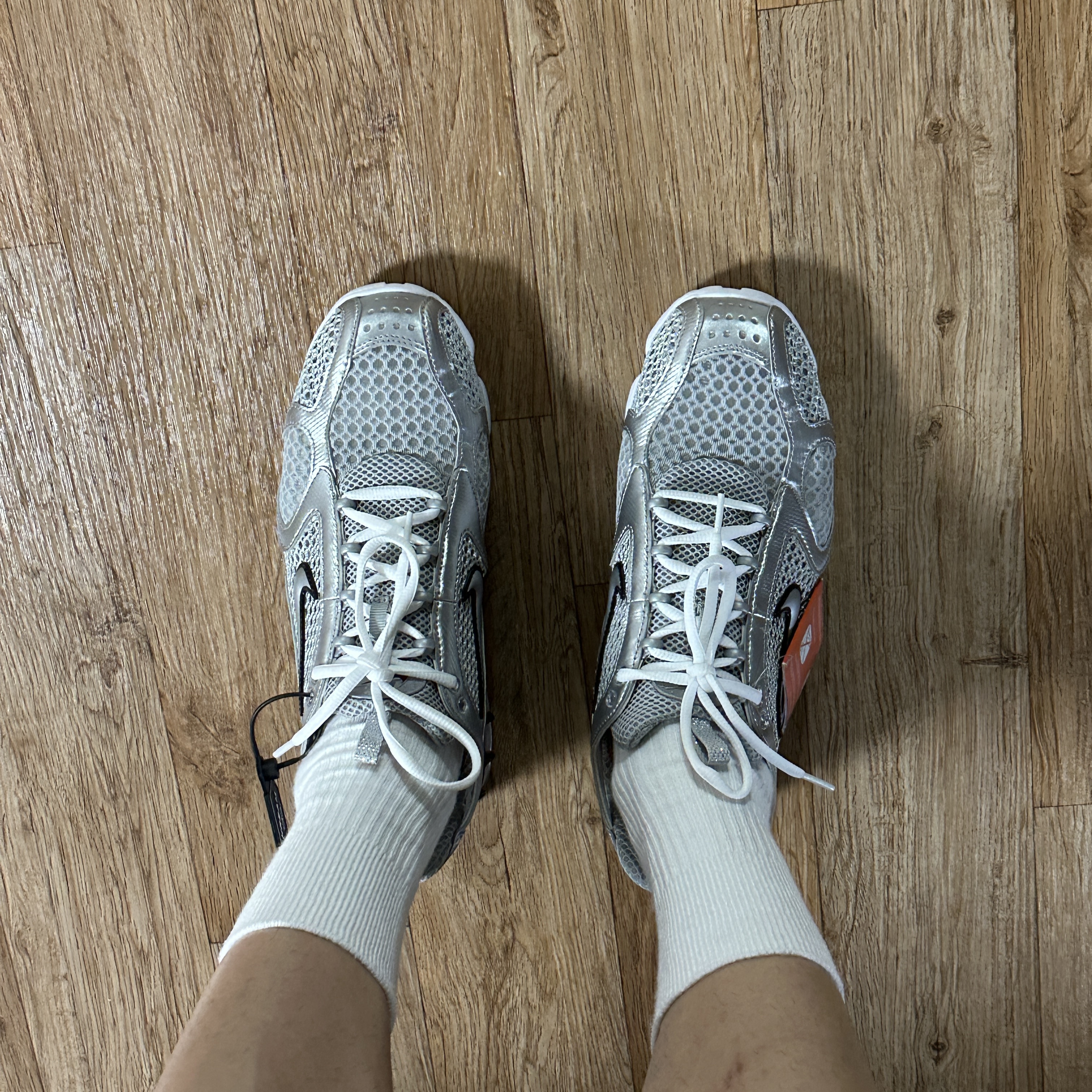 Nike Air Zoom Spiridon Cage 2 Metallic Silver 착용 스타일