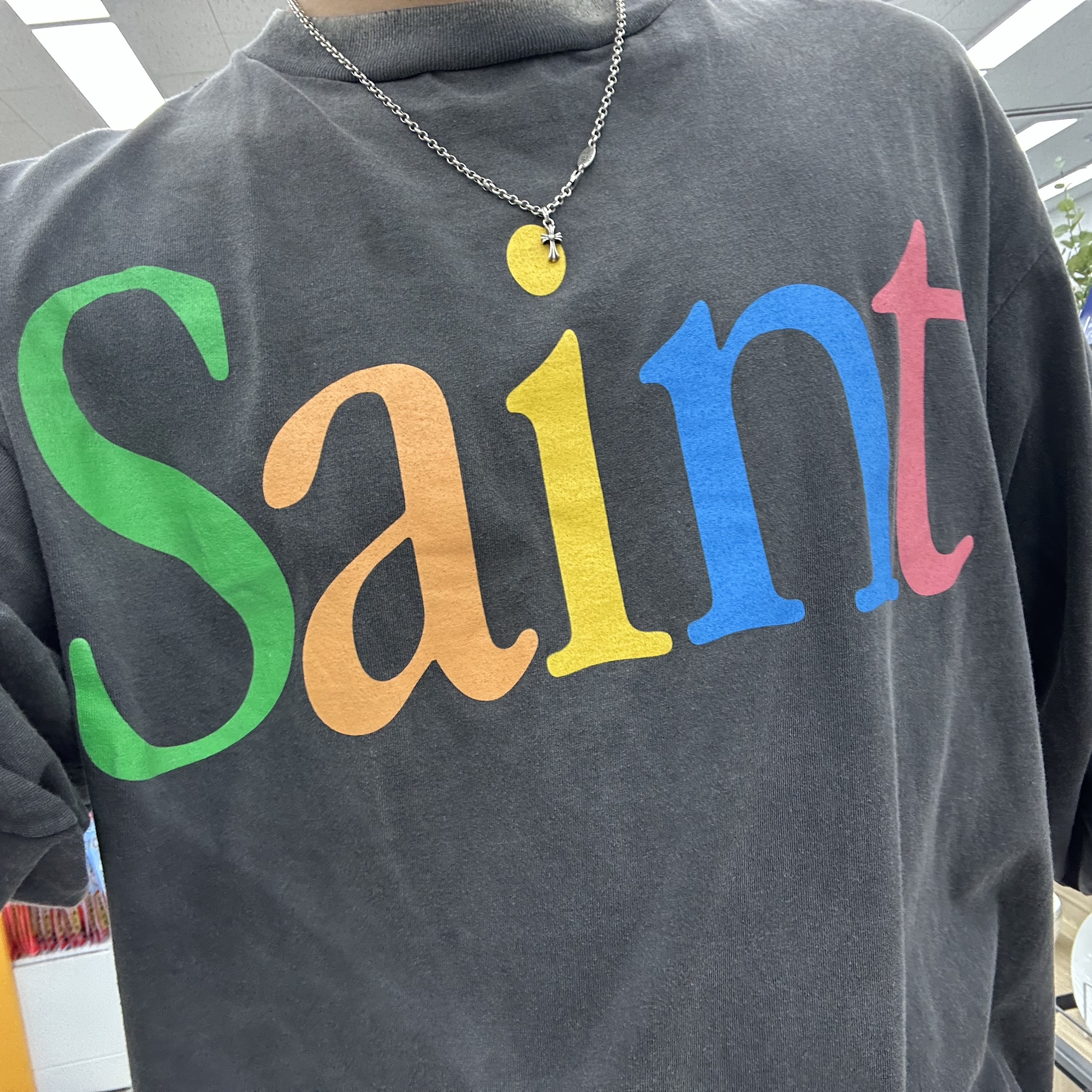 Saint Mxxxxxx Rainbow L/S T-Shirt Black - 25SS 착용 스타일
