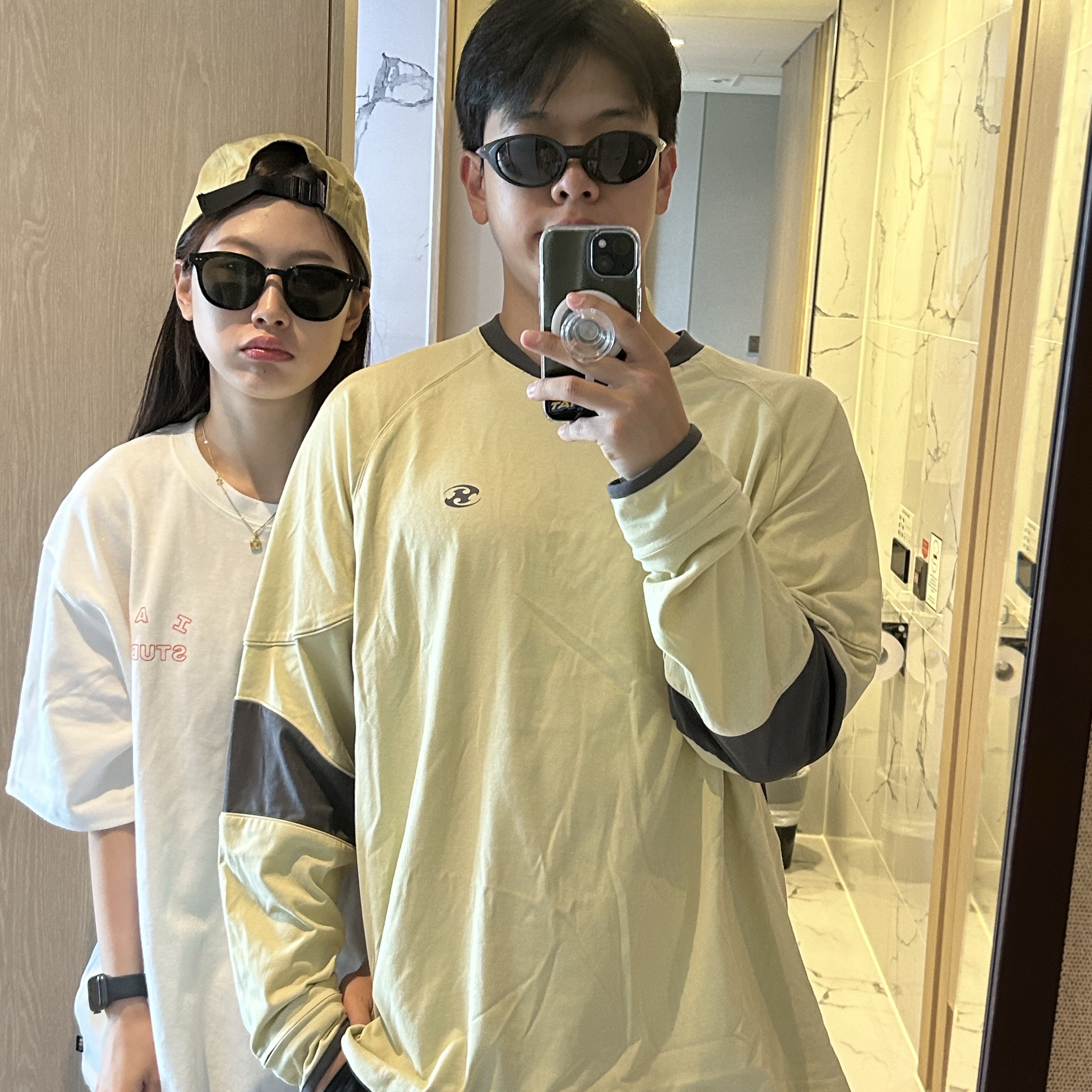 Sansan Gear Piping Block Long Sleeves Yellow - 24SS 착용 스타일