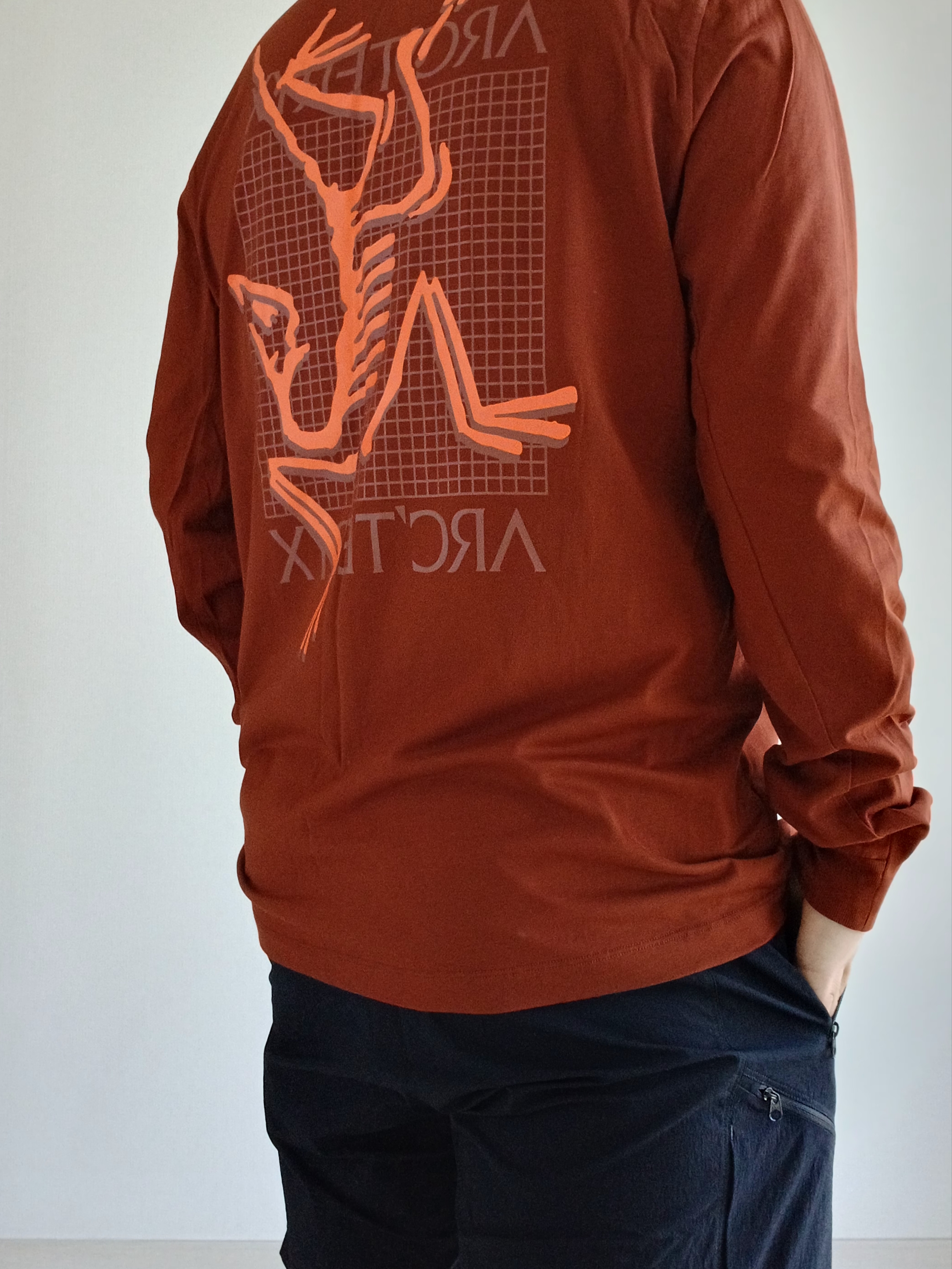Arc'teryx Arc'Multi Bird Logo LS T-Shirt Sequoia Solaris, Arc'teryx Rampart Shorts 9 Inch Black 착용 스타일 - 3