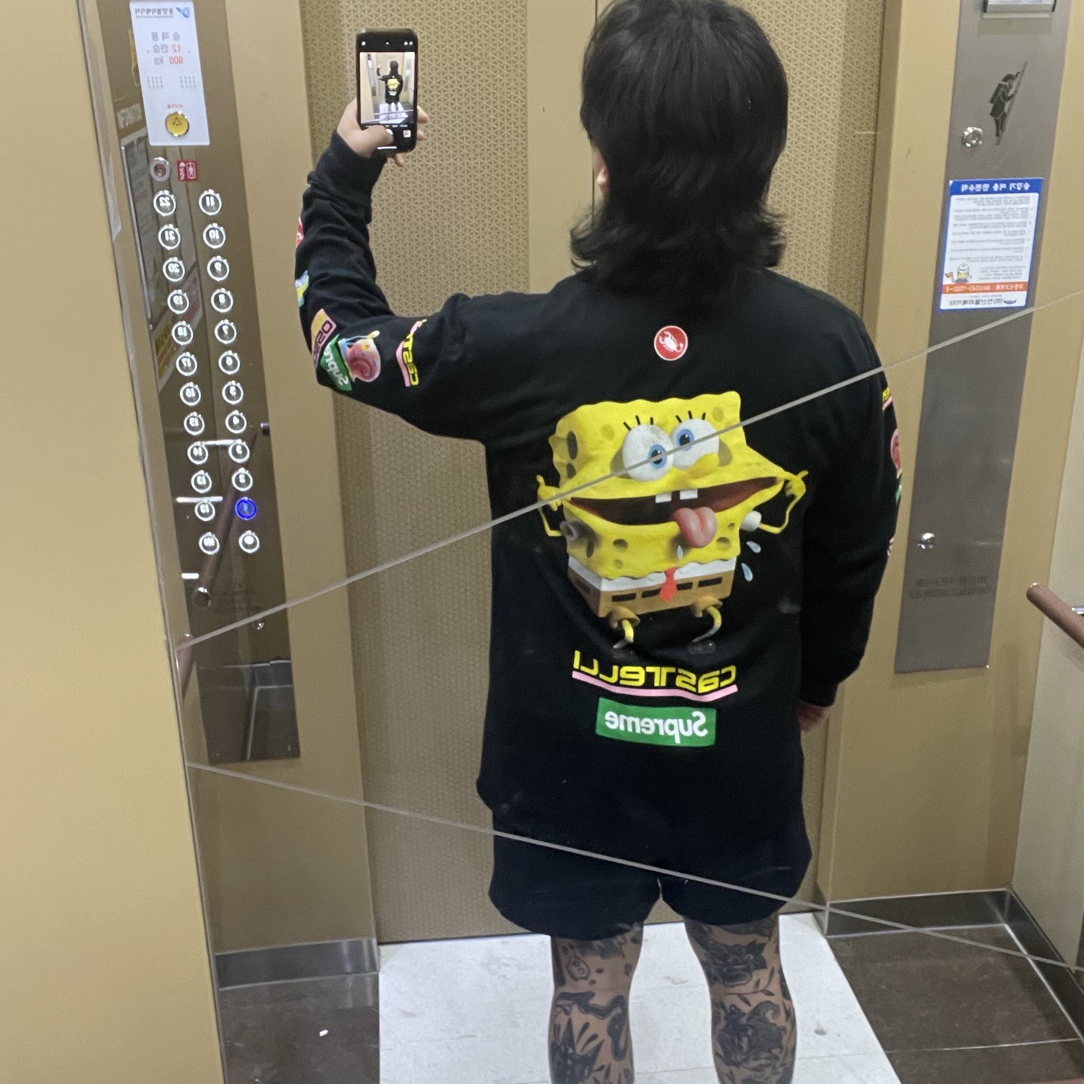 Supreme x SpongeBob SquarePants Castelli Racing L/S T-Shirt Black - 25SS, Nike NRG ACG Trail Shorts Black Anthracite - Asia 착용 스타일