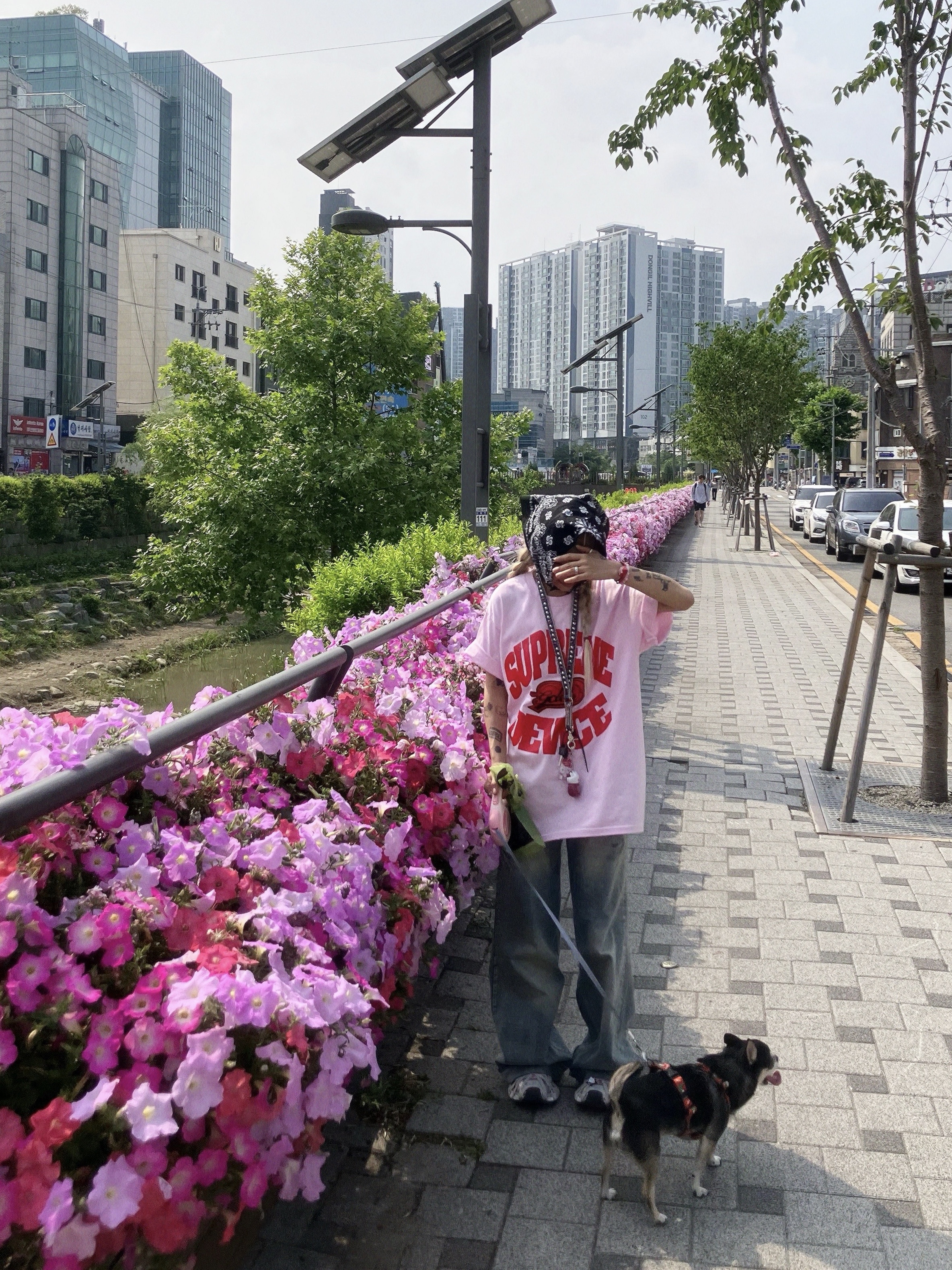 Supreme x GOODENOUGH Device T-Shirt Light Pink - 25SS, Supreme Hav-A-Hank Bandanas Multicolor (Set of 3) - 24SS 착용 스타일