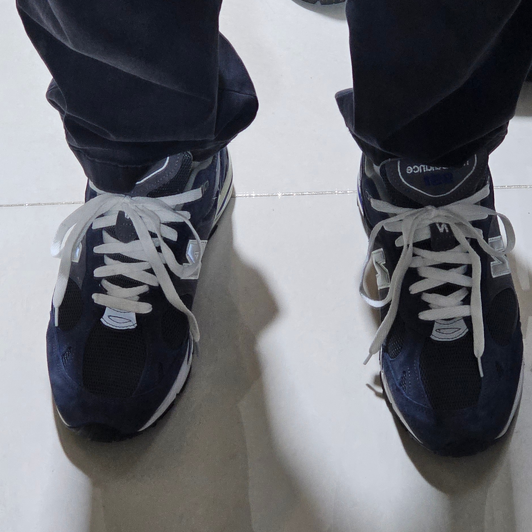New Balance 991 Made in UK Grey Blue 착용 스타일