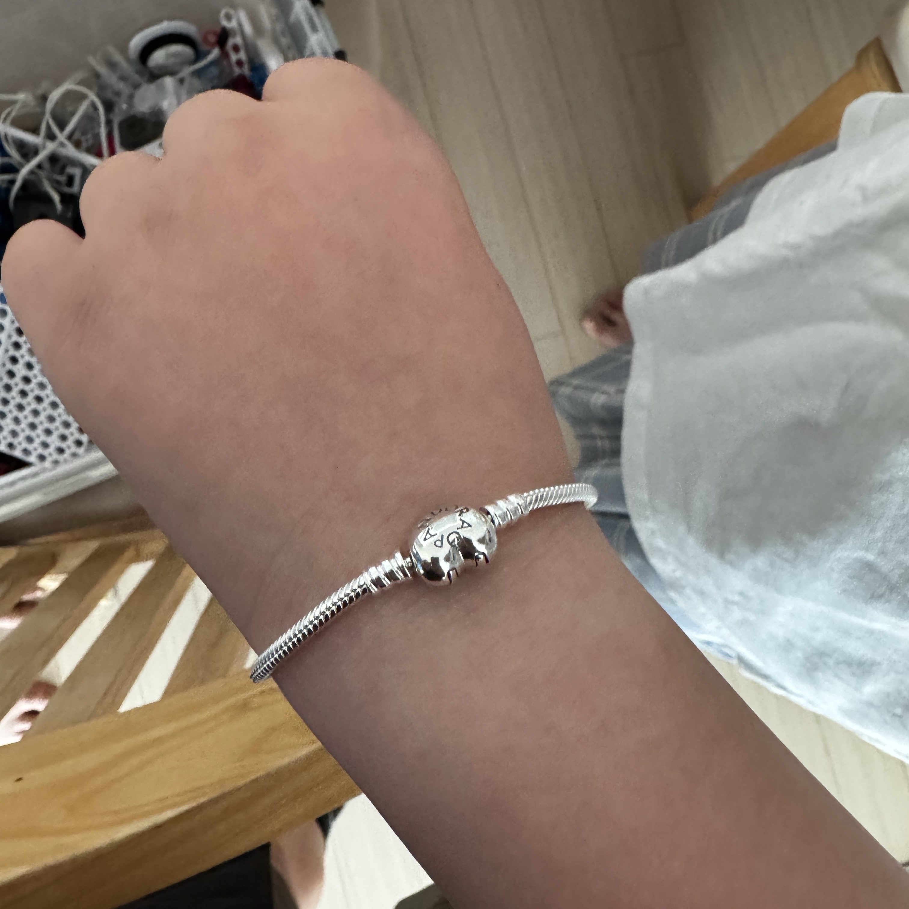 (W) Pandora Heart Shaped Clasp Bracelet Sterling Silver 착용 스타일
