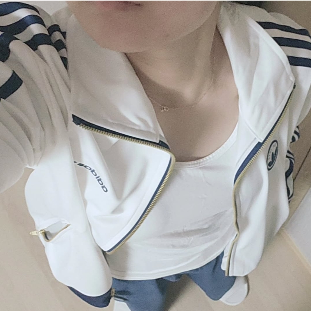 Casio F-91WS-7DF, (W) Adidas Firebird Badge Track Top Cloud White - KR Sizing 착용 스타일 - 2