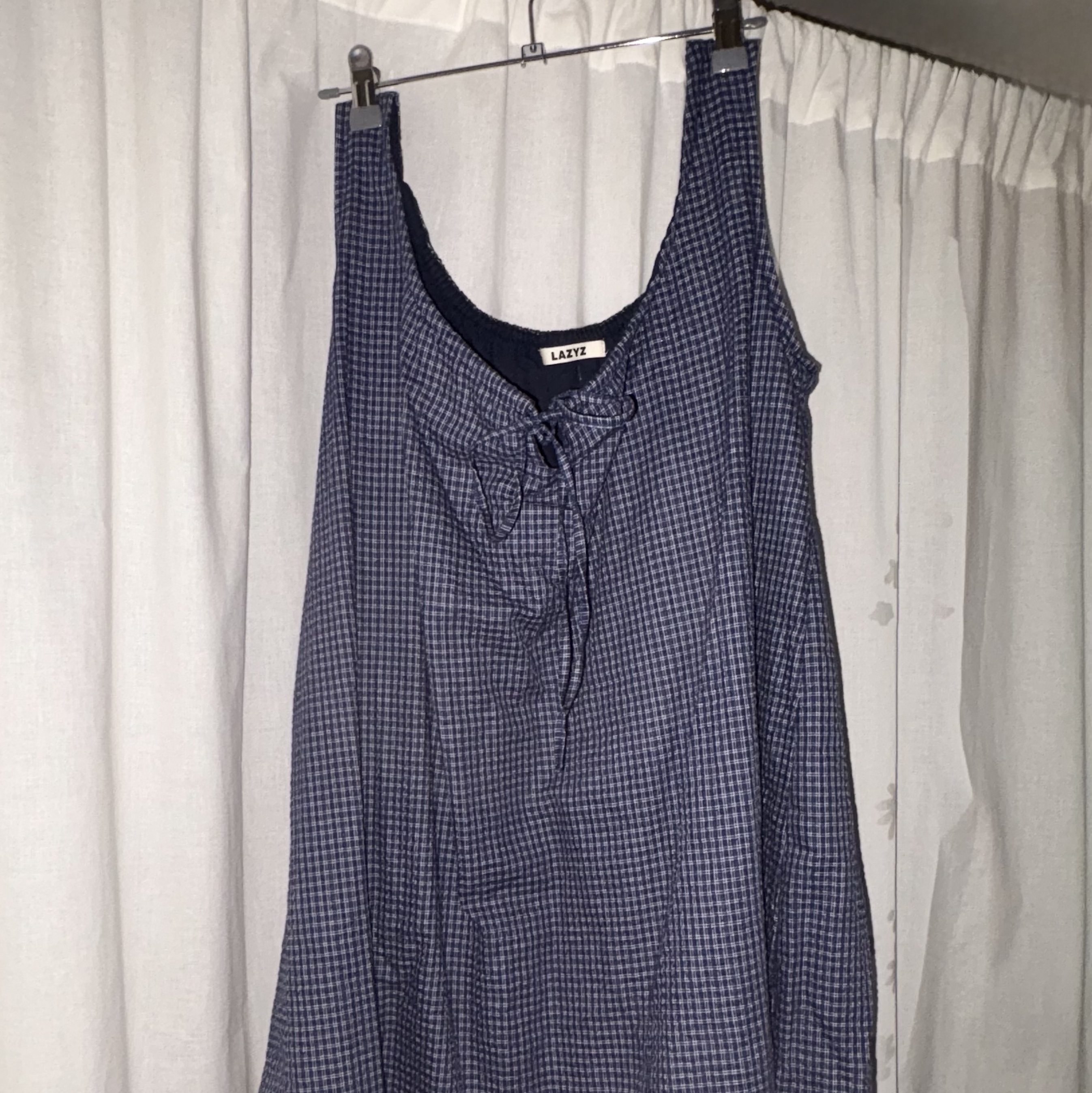 LAZYZ Summer Picnic Dress Check 착용 스타일