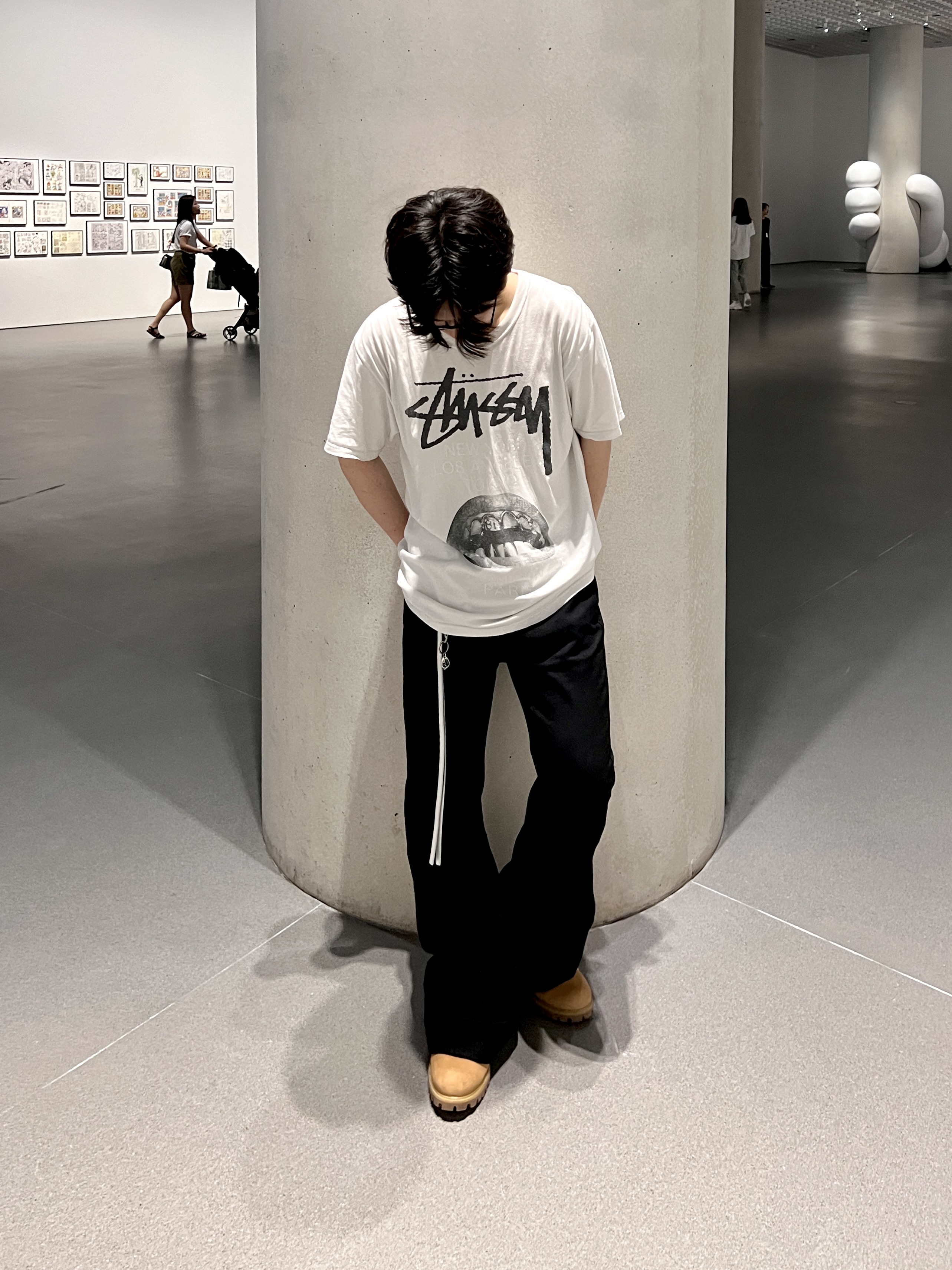 Timberland Premium 6 inch Waterproof Boot Wheat Nubuck - Wide, Stussy x Rick Owens 40 WT T-Shirt 착용 스타일 - 2
