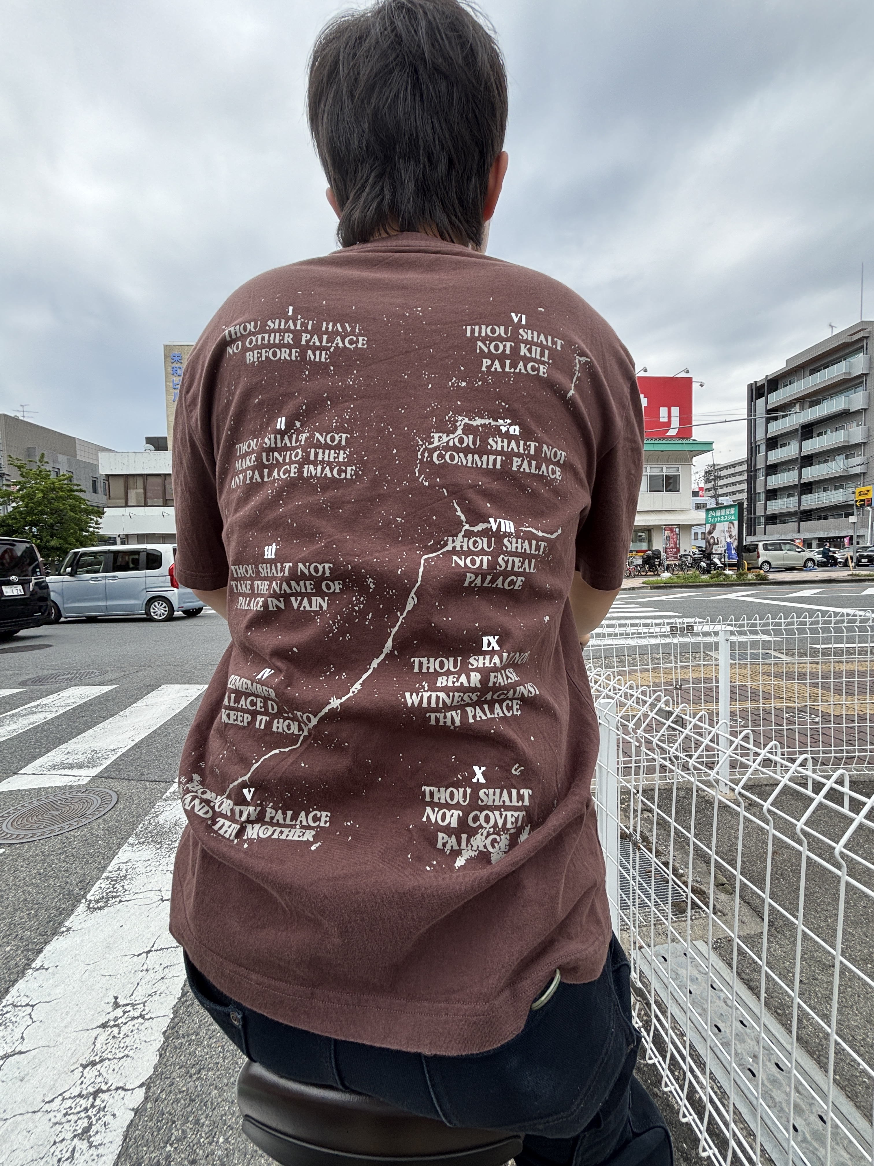 Palace Save Thyself T-Shirt Nice Brown - 24SS, Supreme Double Knee Painter Pant Black - 24SS 착용 스타일 - 2