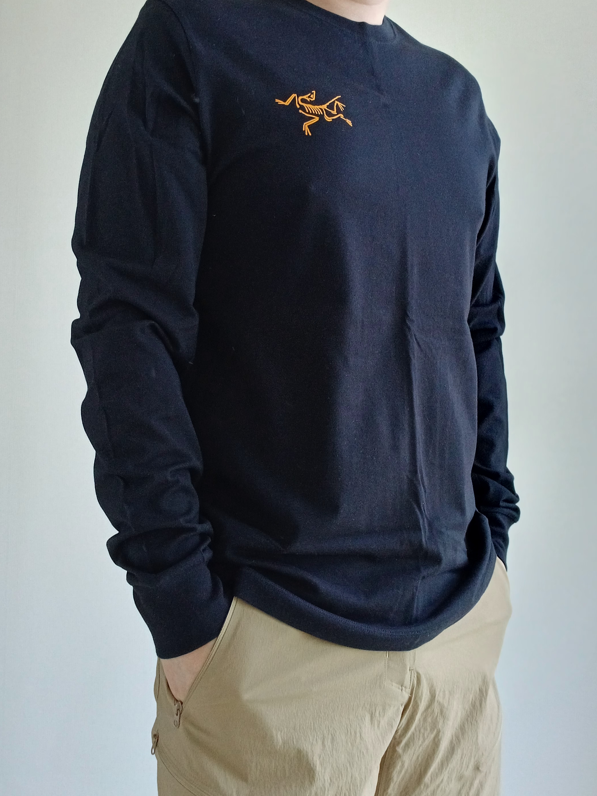 Arc'teryx Arc'Multi Bird Logo LS T-Shirt Black, Arc'teryx Gamma Quick Dry Shorts 9 Inch Canvas 착용 스타일 - 2