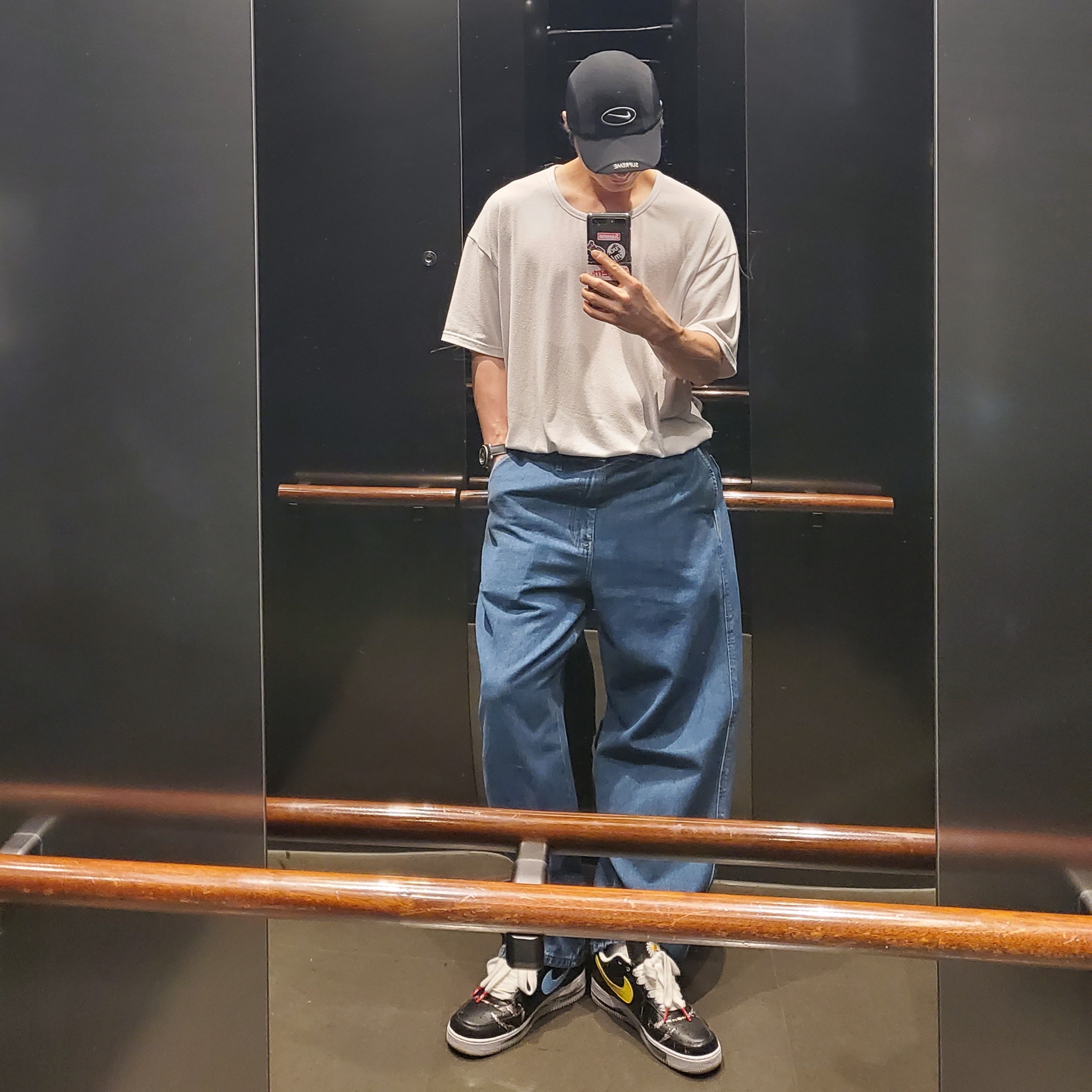 Supreme x Nike Running Hat Black - 25SS 착용 스타일