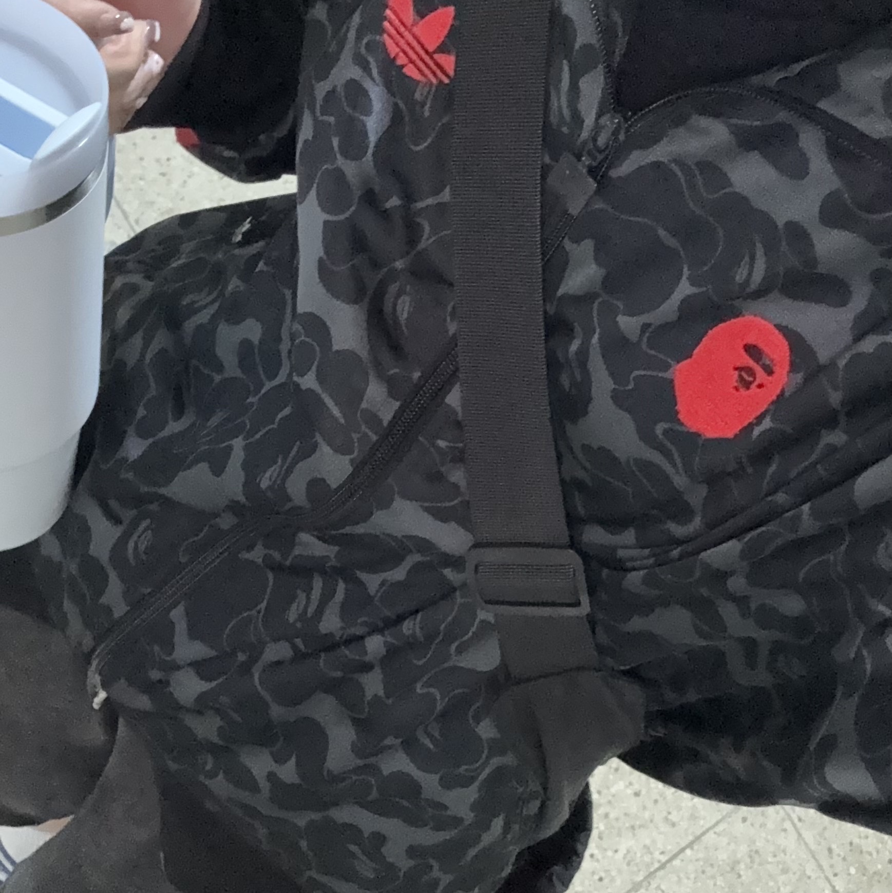 Adidas x BAPE Allover Print Track Top Black - KR Sizing 착용 스타일